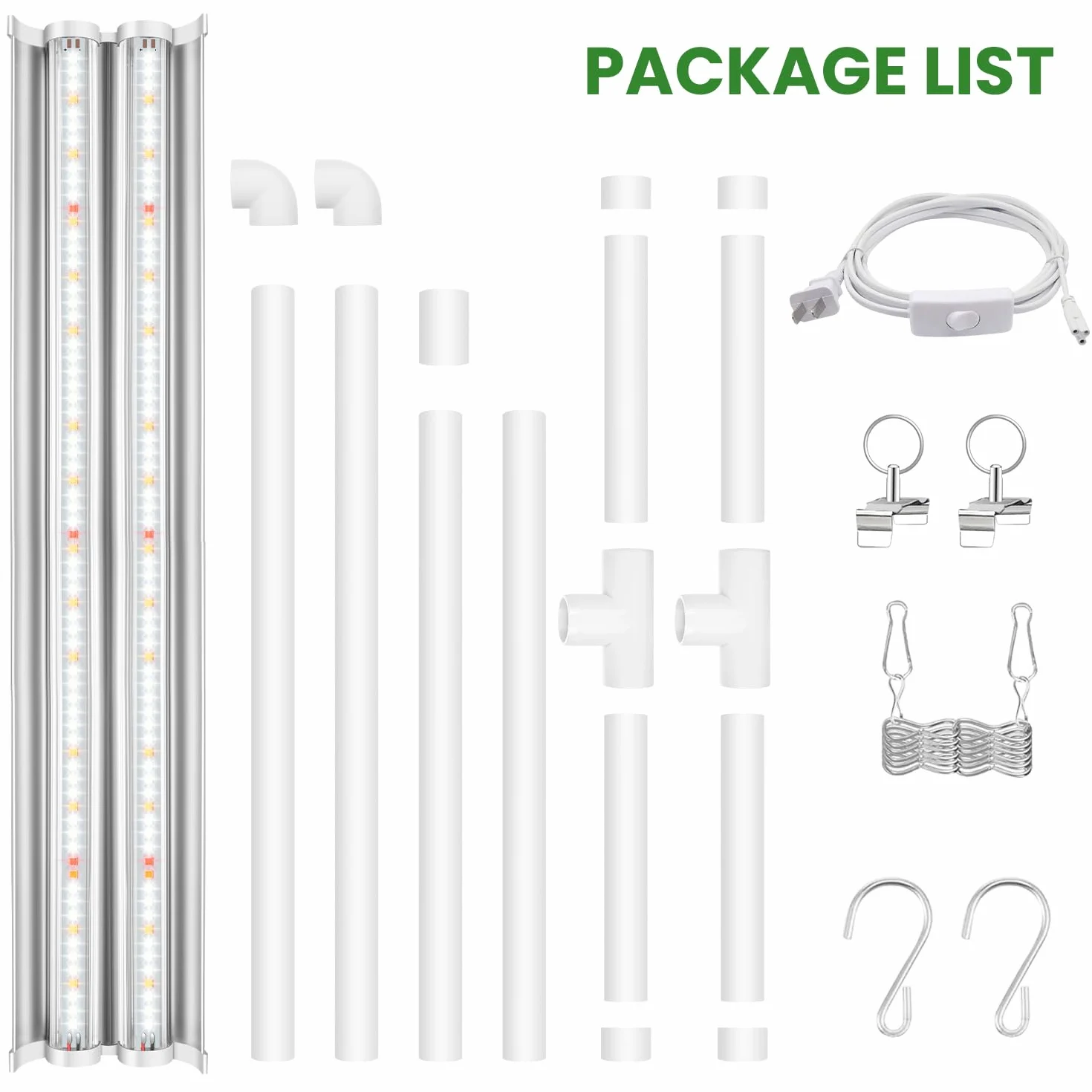 Wolezek Lampa LED pełne spektrum, 144 LED 60 cm T5 Grow Light ze stojakiem, biała lampa do uprawy roślin, rozrusznik nasion do roślin pokojowych, regulacja wysokości