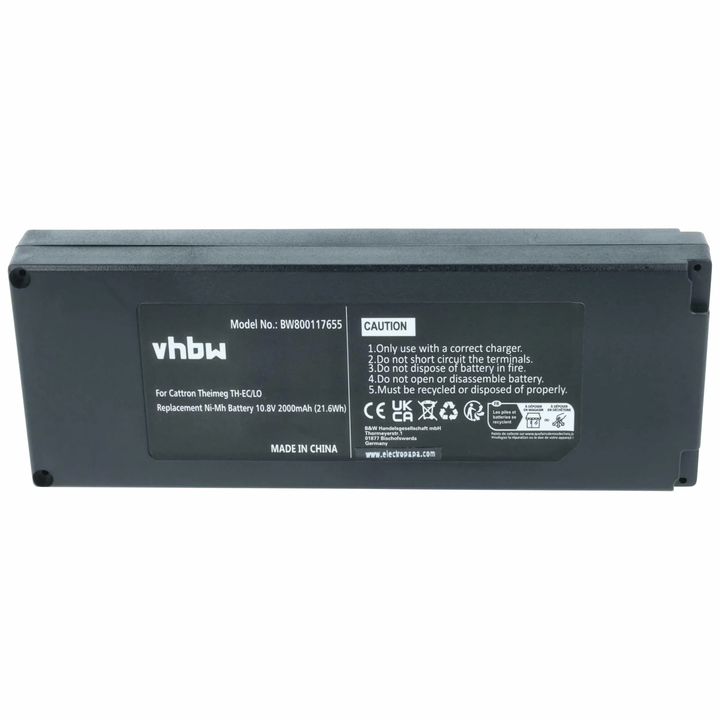 vhbw 2 x zamiennik baterii Cattron Theimeg BT081-00053, B5018-00061 do zdalnego sterowania (2000 mAh, 10,8 V, NiMH)