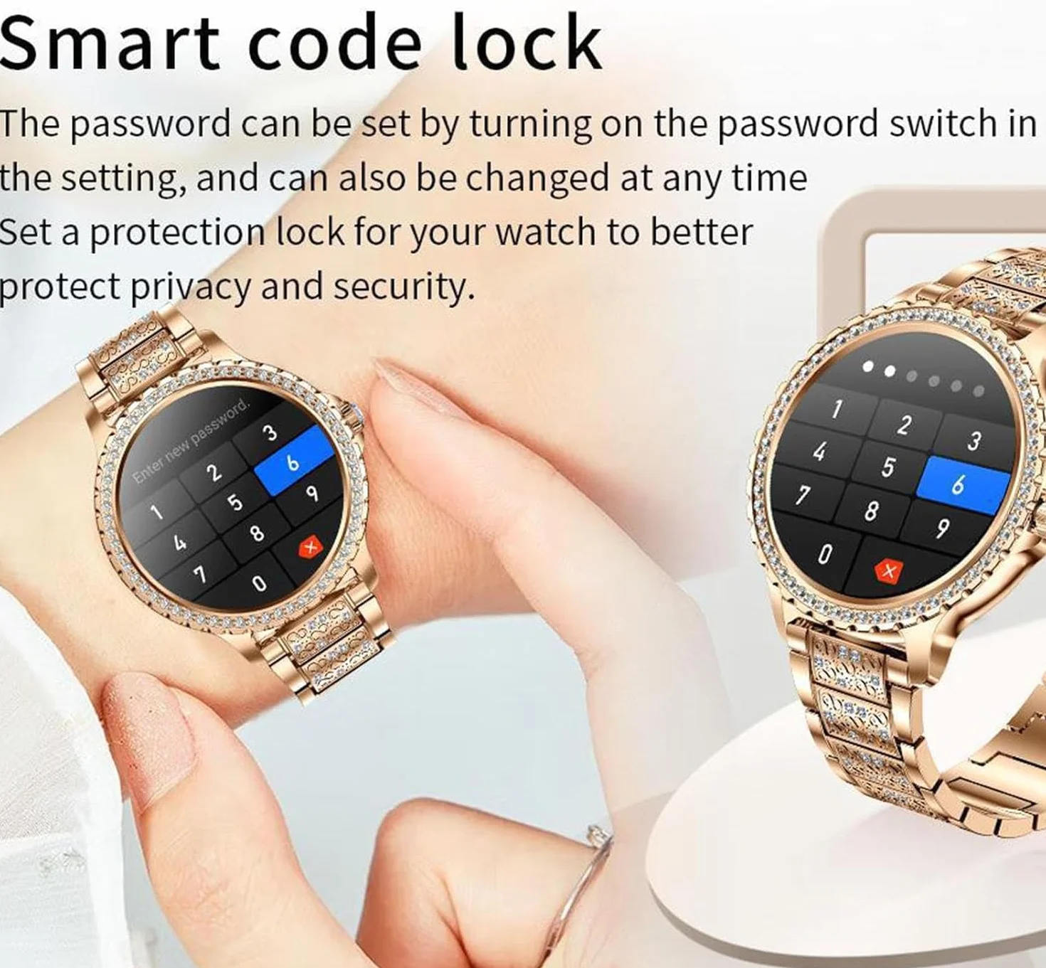 Inteligentny zegarek dla kobiet (odbieranie/wykonywanie połączeń), zegarek do fitnessu z czujnikiem tętna Spo2 podczas snu, smartwatch z krokomierzem i licznikiem kalorii dla telefonów z sys