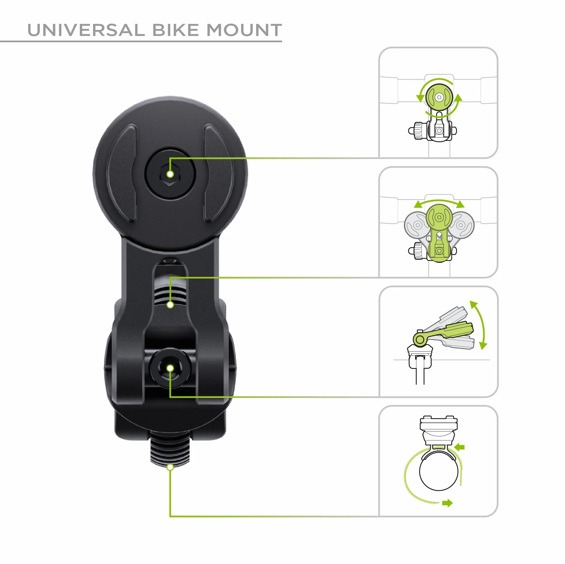 SP CONNECT Bike Bundle II | SPC+ | kompatybilny z iPhone 16e/17e | uchwyt na telefon komórkowy na kierownicę rowerową | uchwyt na telefon komórkowy do roweru górskiego, wyścigowego