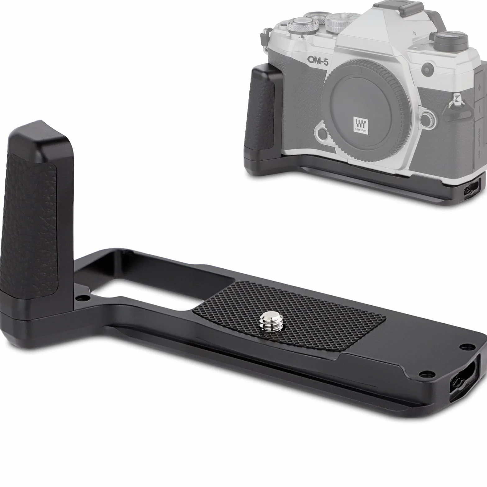 Haoge HG-OM5 uchwyt na kamerę uchwyt ręczny do OM SYSTEM OM-5 wbudowany Arca Swiss Standard Quick Release Plate