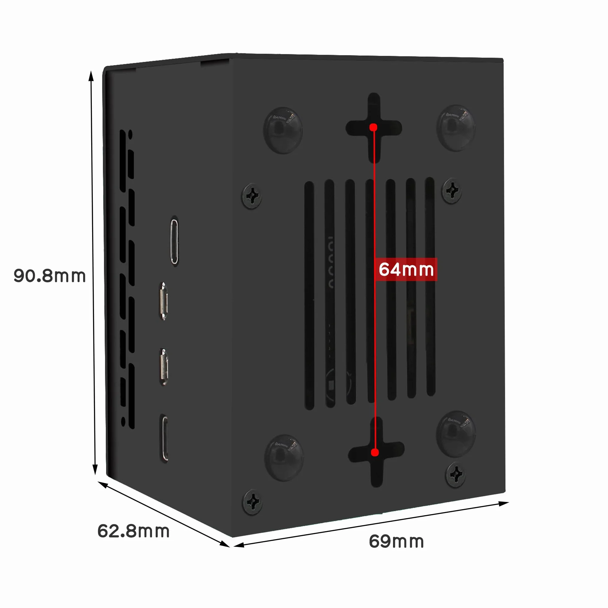 Geekworm X1200-C1 metalowa obudowa do Raspberry Pi 5 & X1200 UPS Shield