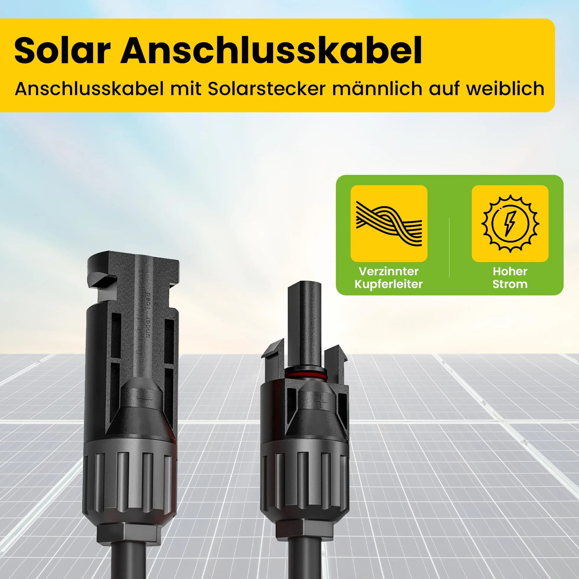 Offgridtec 10 m 6 mm² solarny kabel połączeniowy z wtyczką solarną męski na żeński