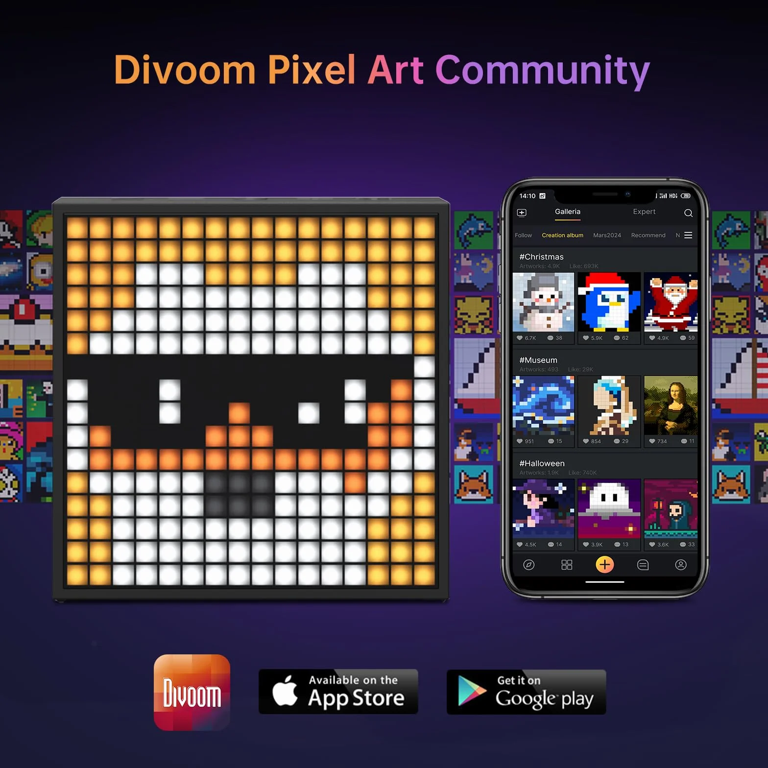 Divoom Timebox evo Pixel Art LED Bluetooth Speaker App Control, inteligentny przenośny głośnik bezprzewodowy z potężnym basem, obsługuje radio z budzikiem, mikrofon (czarny, 1 opakowanie)