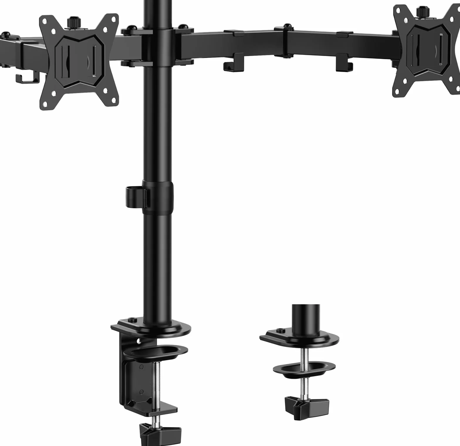 ErGear Podwójny stojak na monitor do ekranów o przekątnej ekranu od 13 do 32 cali, ergonomiczny kąt widzenia, regulowany kąt widzenia ± 45°, obrót o 180°, obrót o 360°, VESA 75/100 mm