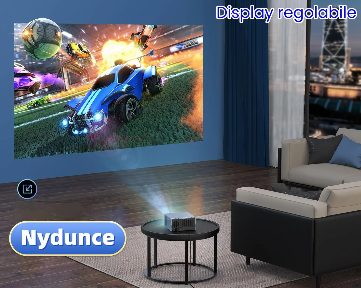 Auto Focus / Keystone. Projektor 4K, WiFi 6 Bluetooth 5.3, 1080P Nativo Full HD, projektor kina domowego 4k do smartfona, Fire TV, PS5, Switch