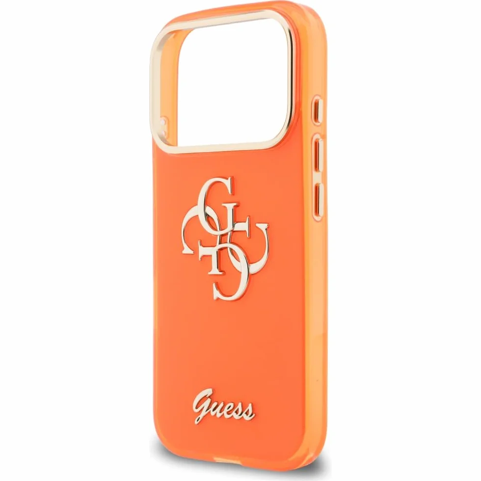 CG MOBILE Guess IML 4G Script Metal etui do iPhone 17 Pro Max (pomarańczowe)