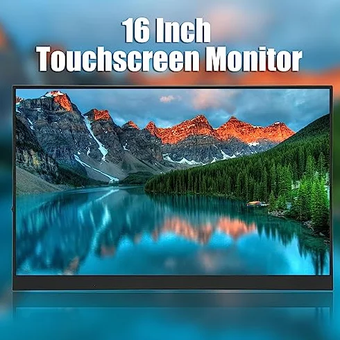 16 -calowy Przenośny Monitor Ekranu Dotykowego, 60 Hz Drugorzędny Wyświetlacz Dotykowy dla Laptopa, Komputera, Konsoli Gier