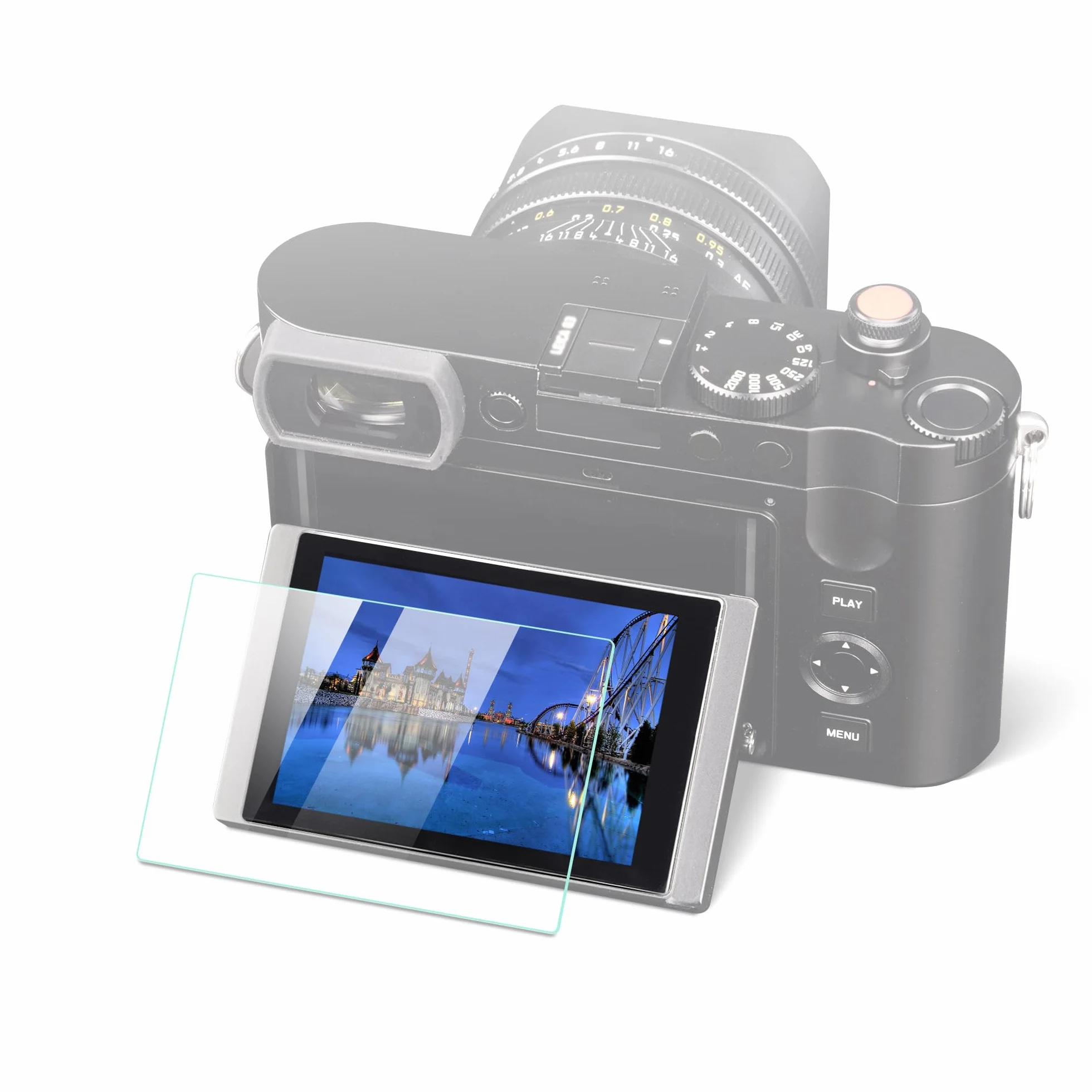 JJC Ultracienki szklany ochraniacz ekranu LCD do pełnoklatkowego aparatu cyfrowego Leica Q3 | Ultracienki, odporny na zarysowania, wysoka przejrzystość, krystalicznie czysty wyświetlacz, łatwa instalacja