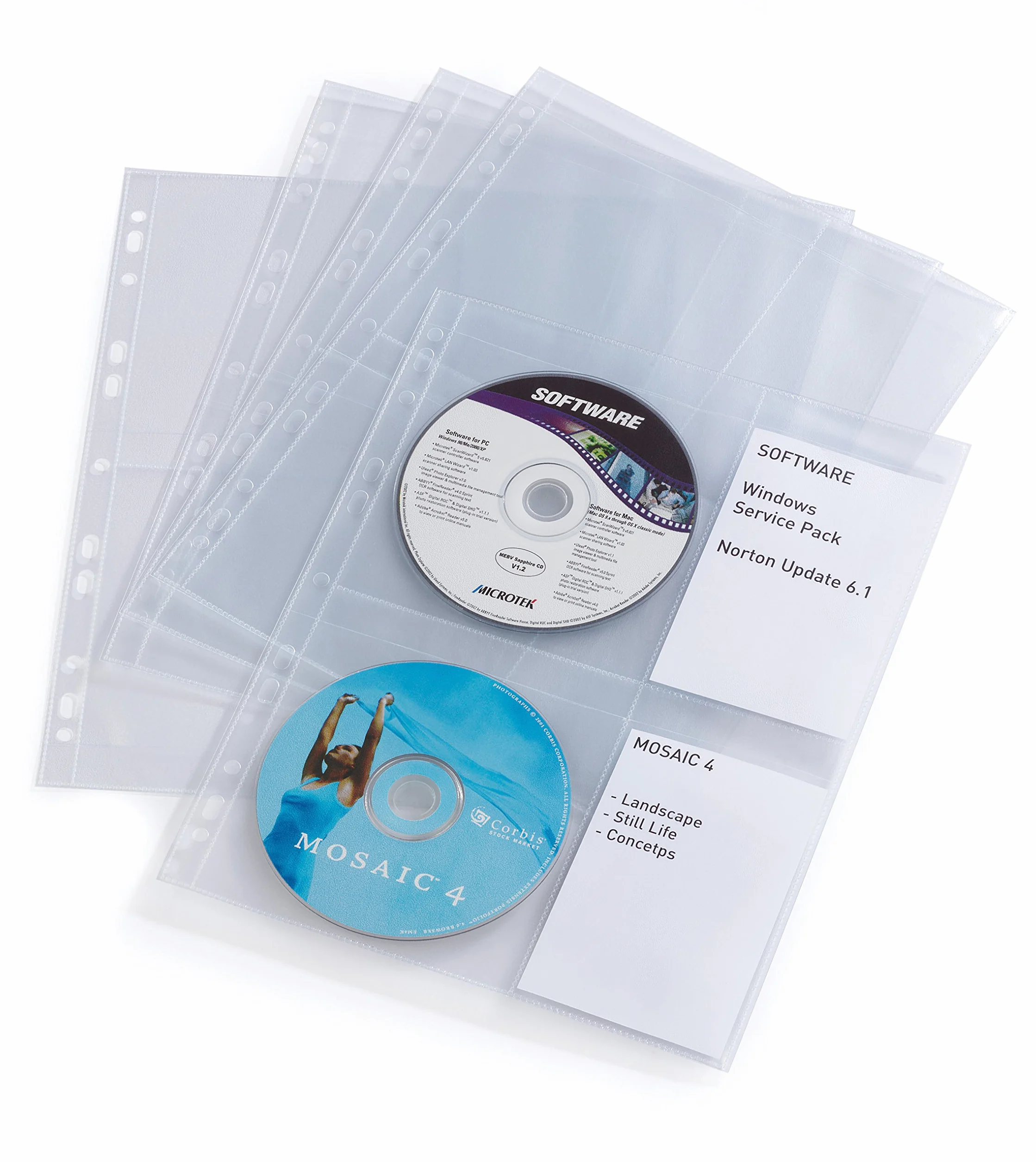 Koszulki na CD/DVD Cover Light A4, opak. 10 sztuk, przezroczyste