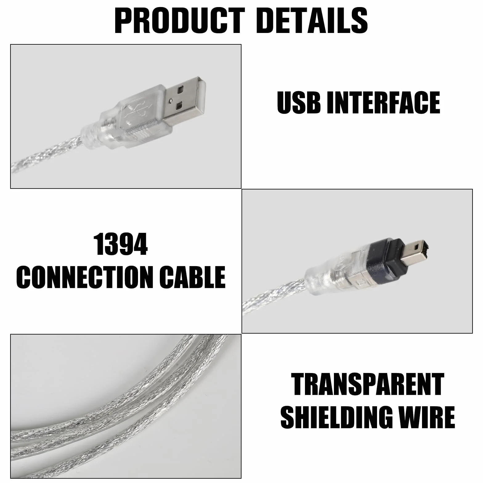 FireWire na USB C 1394 4-pinowy kabel przejściowy męski