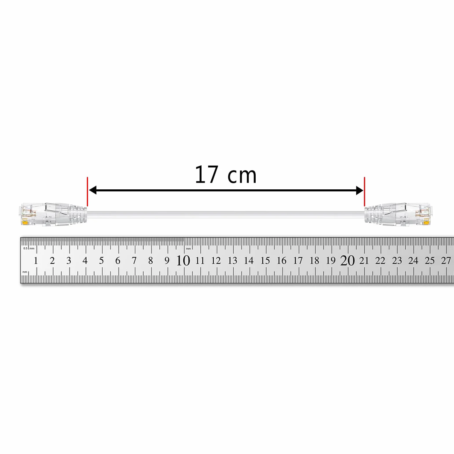 Ercielook Cat6a kabel krosowy 0,25 m długość całkowita (5 sztuk), kabel Cat6a biały Lan, 10 Gbps 550 MHz, kabel sieciowy o dużej prędkości, 28AWG czysta miedź, krótki kabel Ethernet