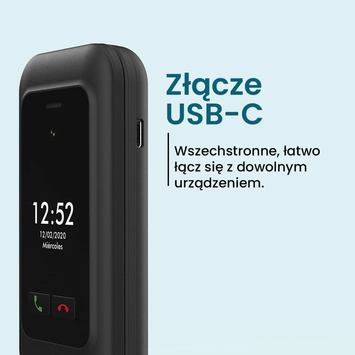 ADOC SC01, Telefon komórkowy przeznaczony dla osób starszych, duże klawisze, Przycisk SOS, Bluethooth, Wi-Fi, RAM 48MB, ROM 128MB, MicroSIM, MicroSD, Bateria 1.000 mAh, CE RoHS GCF, czarny.