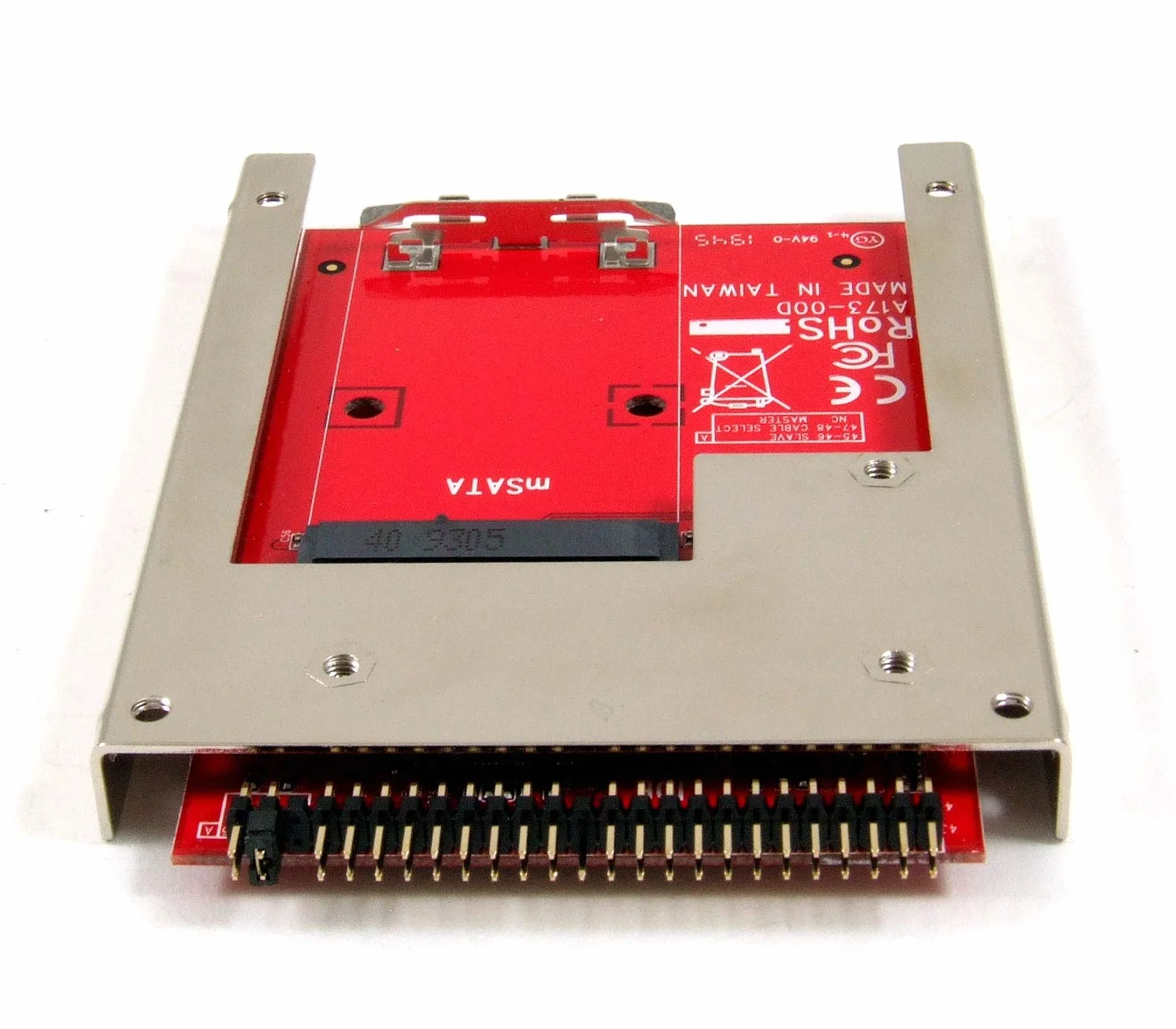 IIDE-MSAT mSATA SSD na 2,5-calowy konwerter adaptera IDE z aluminiowym wspornikiem ramy - Zatrzask i zatrzymaj mSATA SSD jako dysk SSD 9,5 mm 2,5 IDE