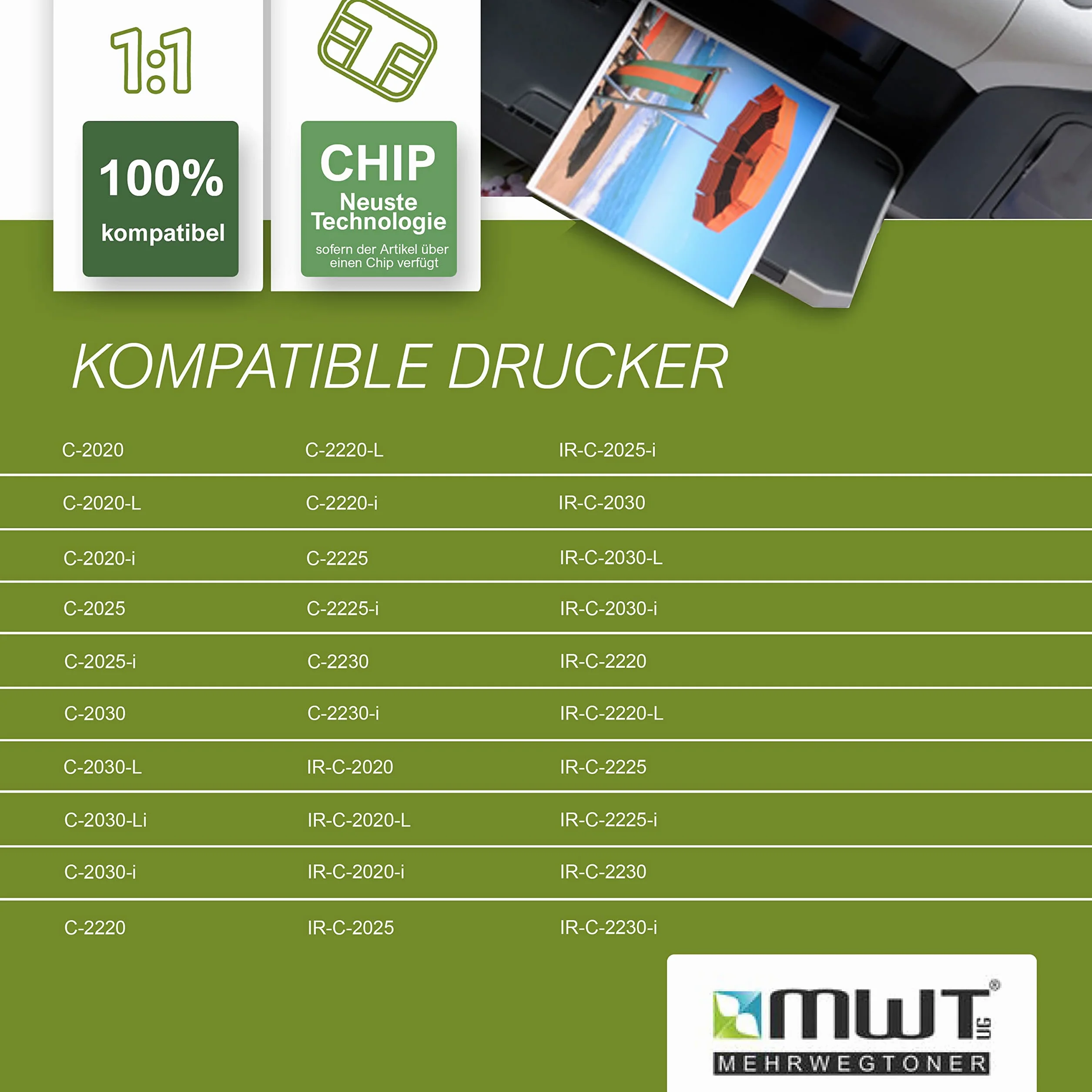 Mehrwegtoner Toner 10x toner kompatybilny jako zamiennik do Canon Imagerunner Advance C2020 C2025 C2030 C2220 C2225 C2230 zastępuje zestaw C-EXV34
