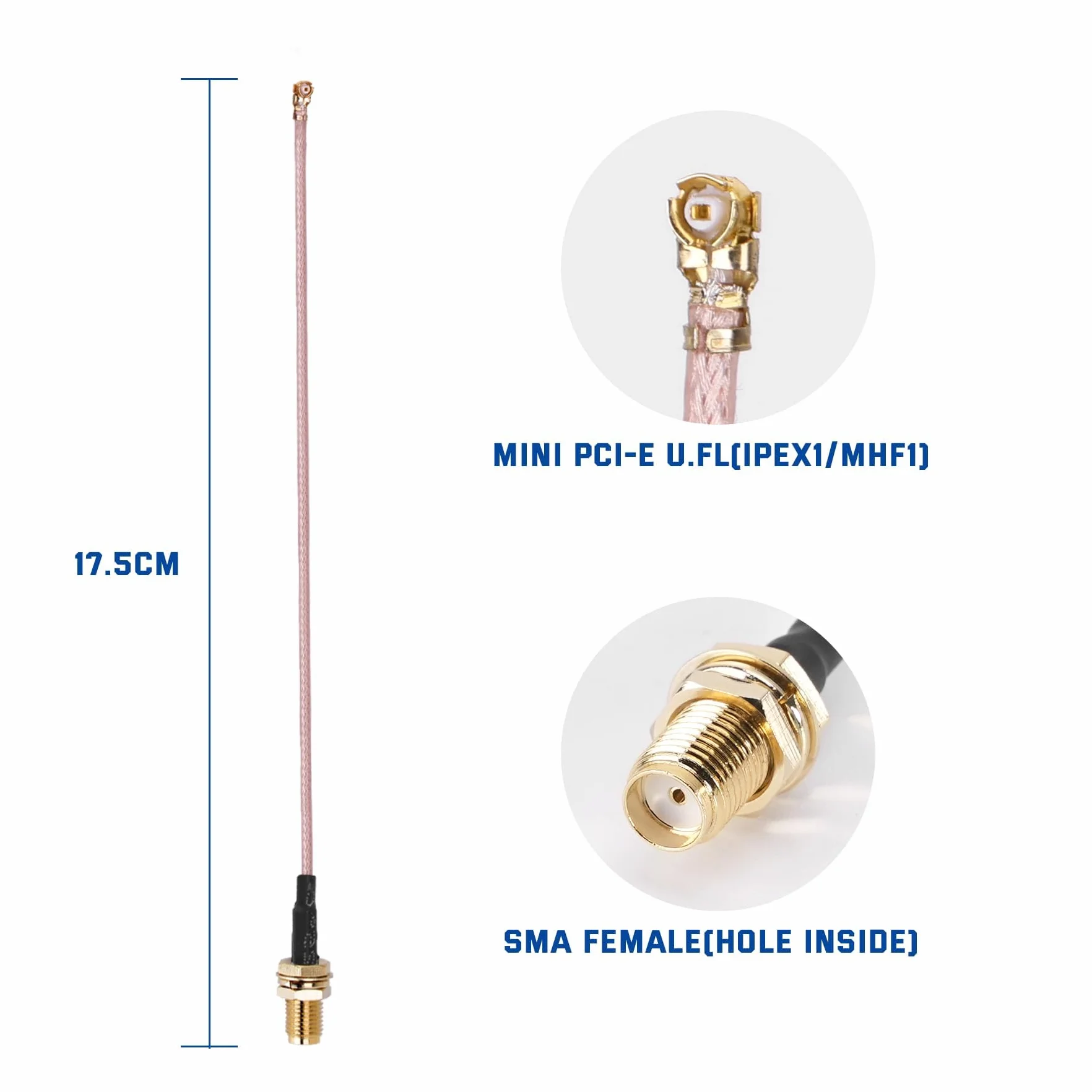 Antena LoRa Omni-Directional 3 dbi Gain SMA Male LoraWan do Meshtastic LoRA ESP32 LoRa OLED Board + kabel przedłużający IPEX 15 cm
