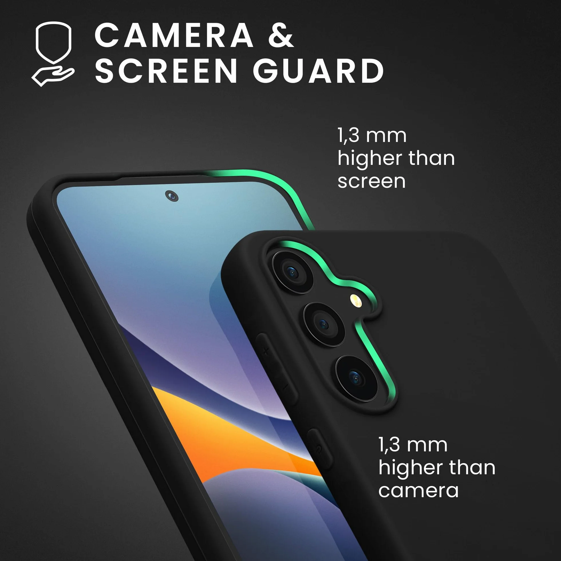 kwmobile Etui do Samsung Galaxy A55 5G, Ultra cienki TPU i silikon, Czarny