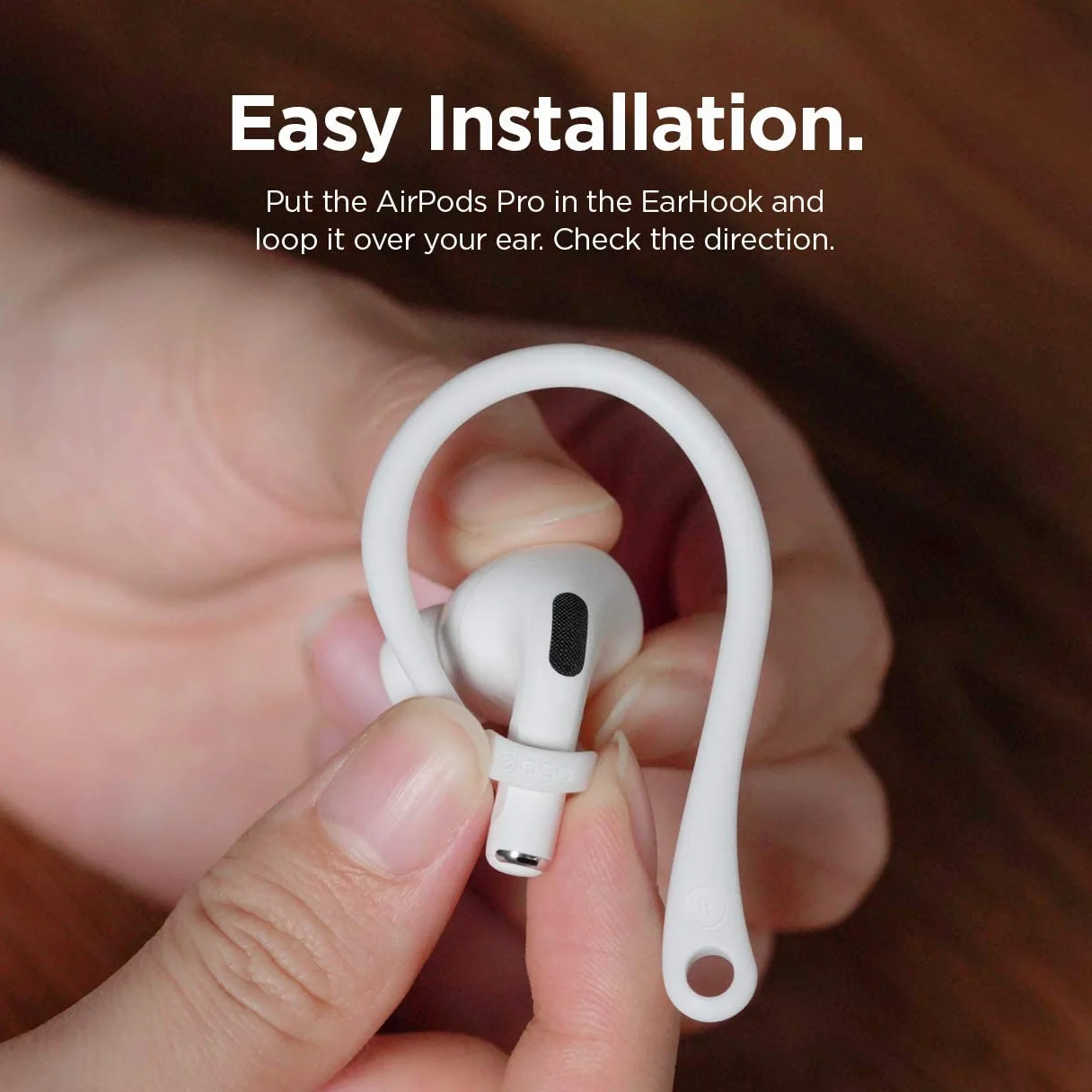 elago Haczyki na uszy kompatybilne z AirPods 3, Pro, AirPods 2, 1, akcesoria do słuchawek, antypoślizgowe, ergonomiczna konstrukcja, wygodne dopasowanie (białe)