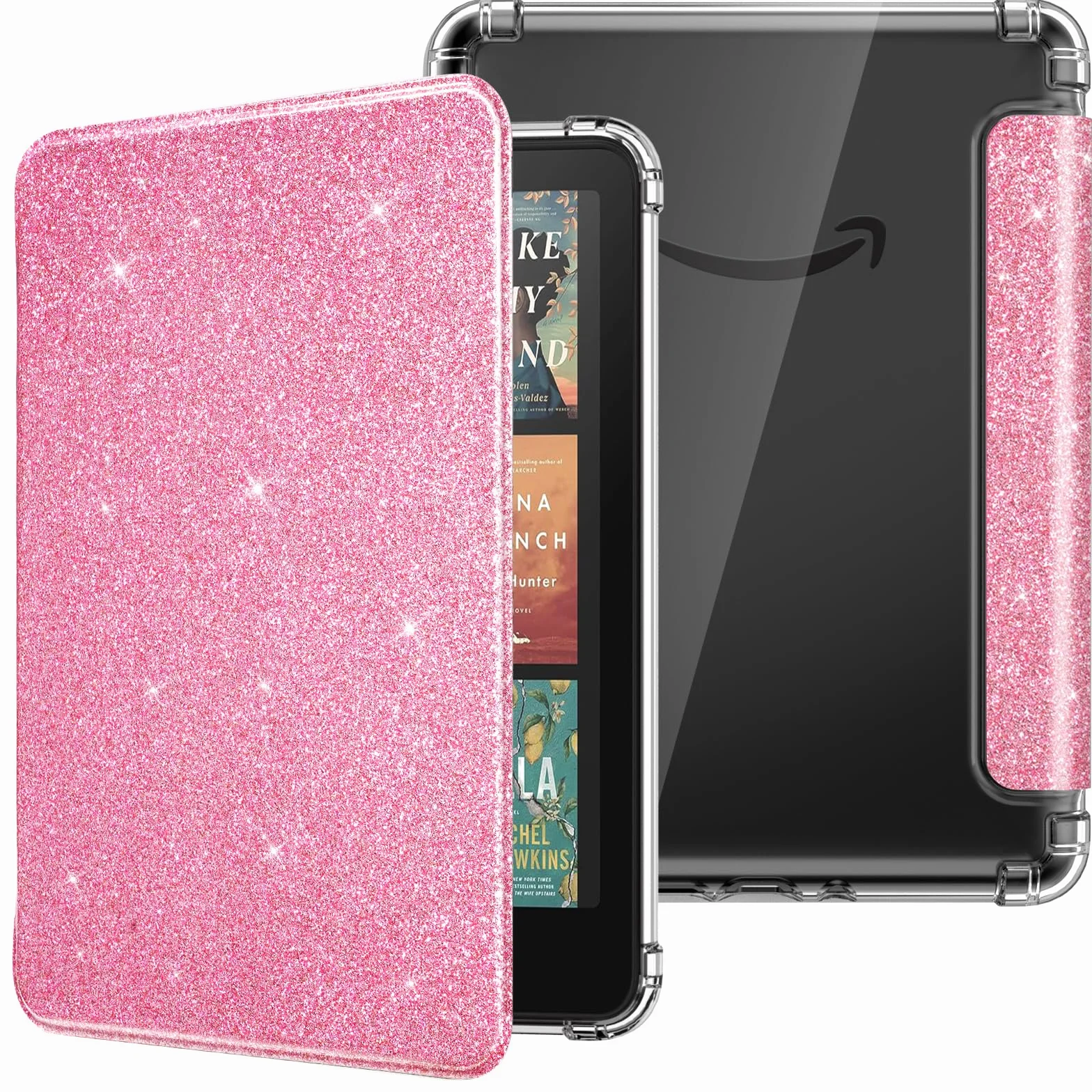 MoKo Case for All-New 7" E-Reader, Ultra Clear Soft Flexible Transparent TPU Back Cover Light Shell with Auto Wake/Sleep, Not fit BOOX & Kobo, Shiny Pink