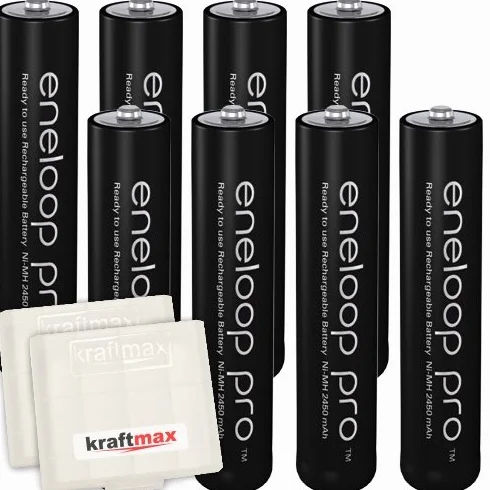 Kraftmax Panasonic PRO XX AAA/Micro akumulatorki – najnowsza generacja – 950 mAh o wysokiej wydajności w pudełku kraftmax V5