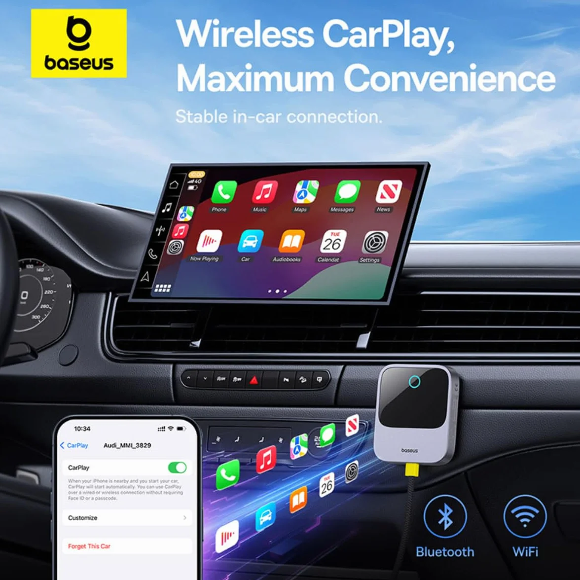 Baseus Bezprzewodowy adapter Carplay serii Safejourney Space Gre
