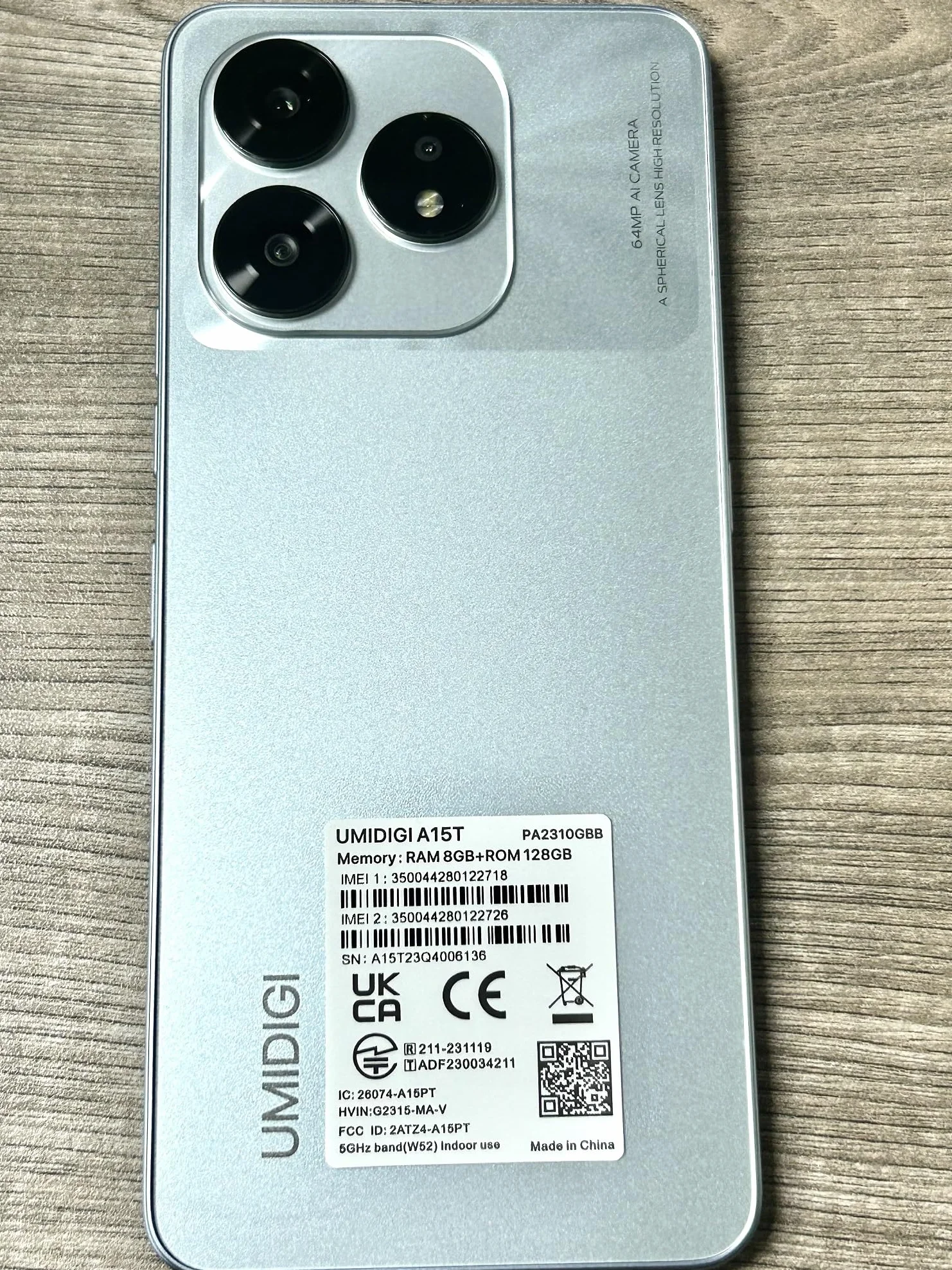 UMIDIGI A15T NFC Smartphone Free(2024),16GB+128GB, MediaTek Helio G95, Potrójny aparat 64+8+2MP, Aparat przedni 16MP, 5000 mAh, Android 13 Telefony komórkowe,Ekran HD+ 6,7", 4G Dual SIM/Odblokowanie