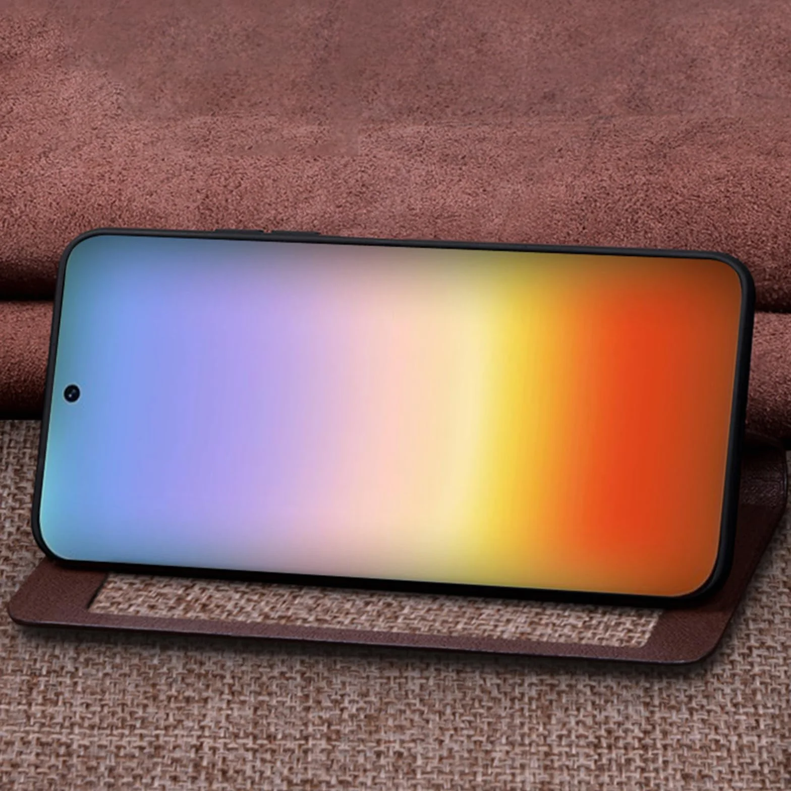Etui z prawdziwej skóry do Huawei Pura 90 Pro Max/90 Pro, cienkie, inteligentne etui z klapką z pełną ochroną obiektywu, czarne, 90 Pro