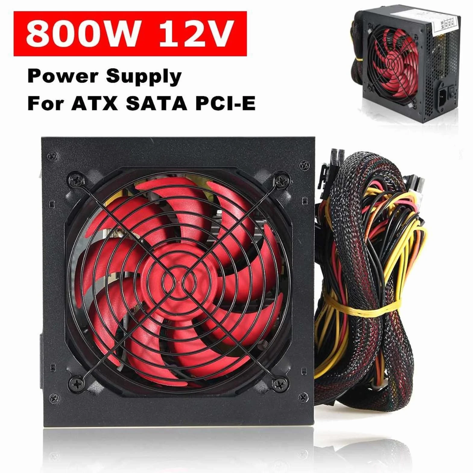 Wielokanałowy zasilacz PC 800 W 12 cm wentylator zasilacz komputera do gier Intel AMD PC 12 V ATX SLI PCI-E