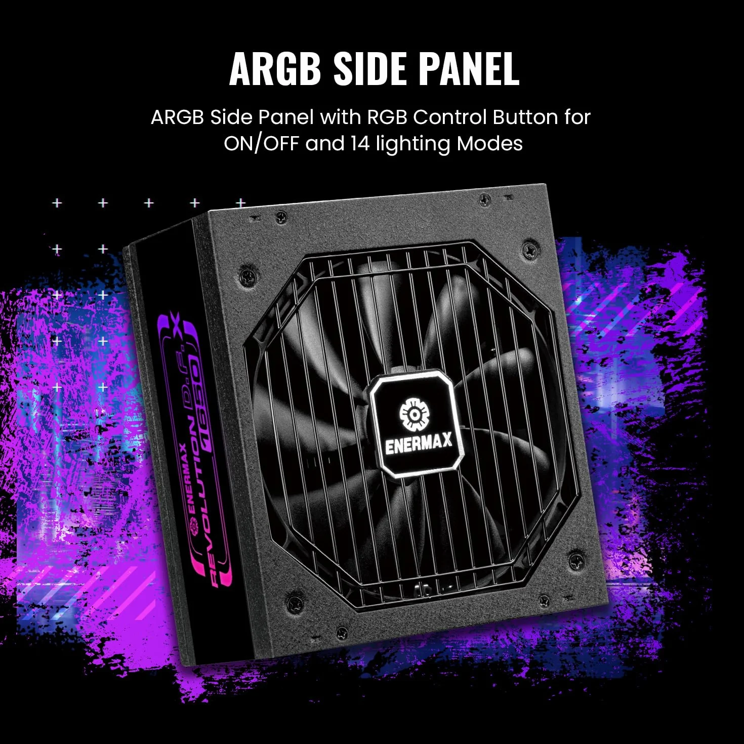ENERMAX Revolution D.F. X ARGB ATX3.0 PCI-e 5.0 kompaktowy zasilacz do gier i streaming PC 1650 W 80Plus Gold (pełny modułowy, 2X 12VHPWR, Semi-Fanless), ERT1650EWT, czarny