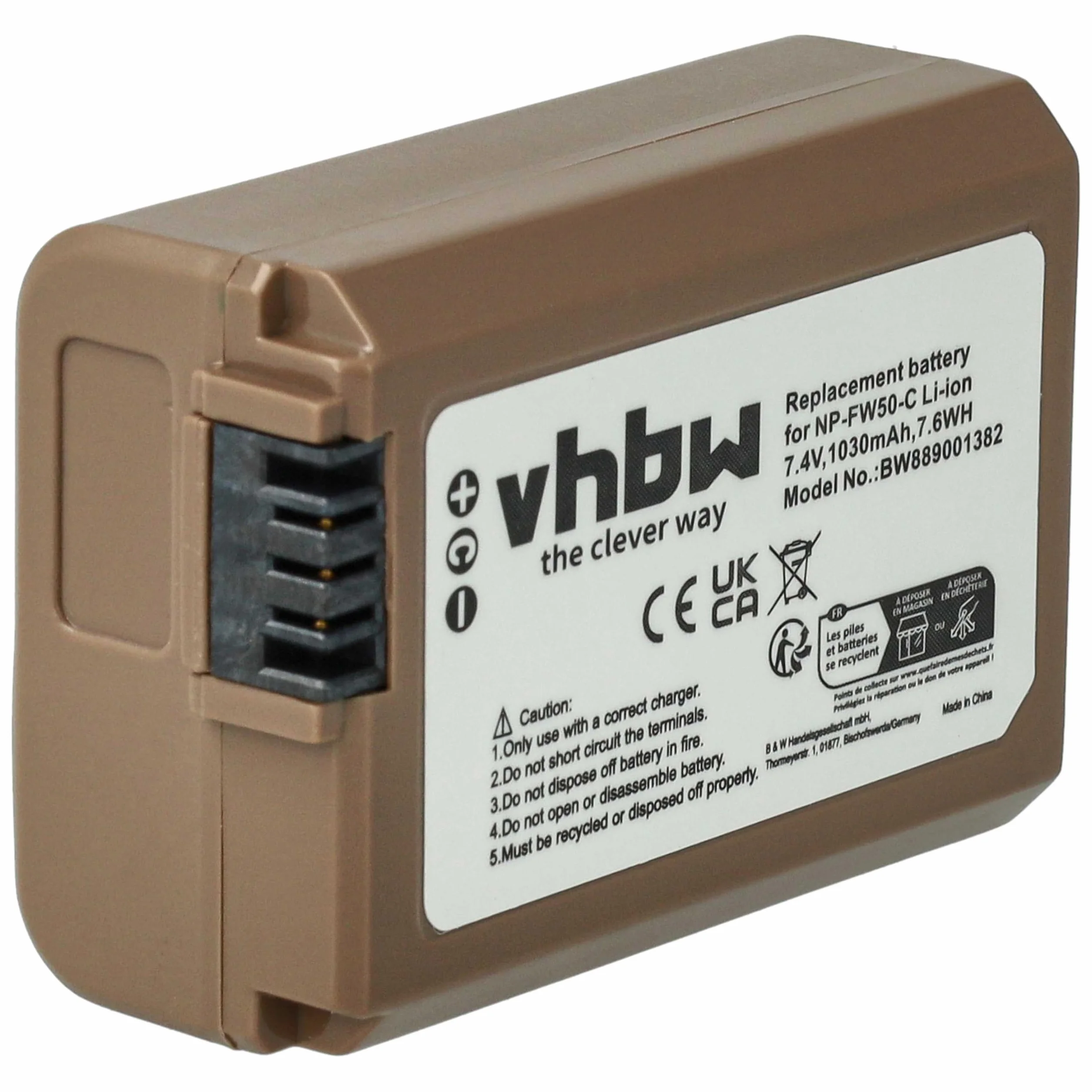 vhbw Bateria 3 x kompatybilna z Sony Alpha SLT-A33Y, SLT-A35, SLT-A33L (1030mAh, 7,4V, Li-Ion), infochip, gniazdo USB-C
