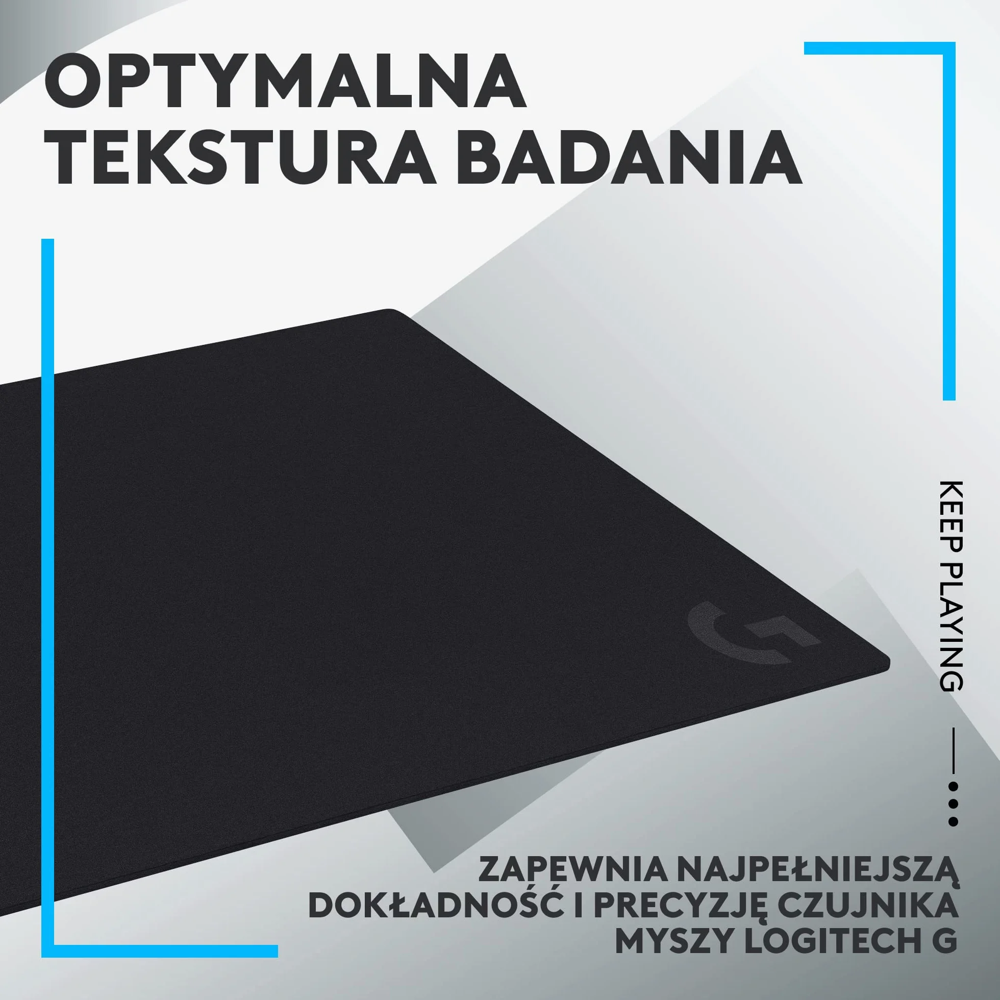 Logitech G G640 Duża Materiałowa Podkładka pod Mysz dla Graczy, Stworzona pod Czujniki, Umiarkowane Tarcie, Antypoślizgowa, akcesoria do PC i do Mac, 460 x 600 x 3 mm