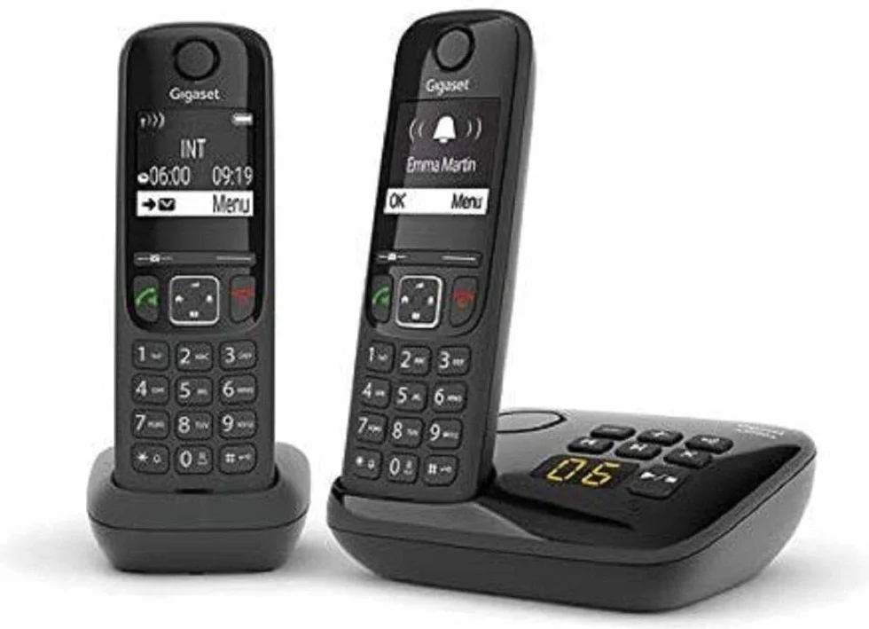 Telefono fisso AS690 A Duo Nero - GIGASET - Segreteria telefonica da 20 minuti - Vivavoce potente - Display ultra-leggibile