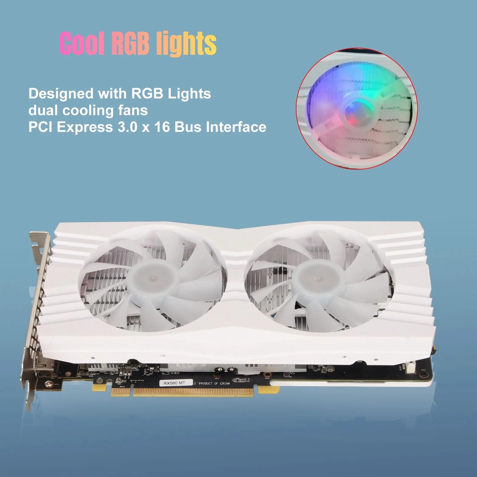 Dual Radeon RX580 8G GDDR6 gamingowa karta graficzna 256 bitów, 1284 MHz, GPU PCI Express 3,0 x 16, do gier komputerowych z 3 x DP,​ 1 x interfejs multimedialny HD