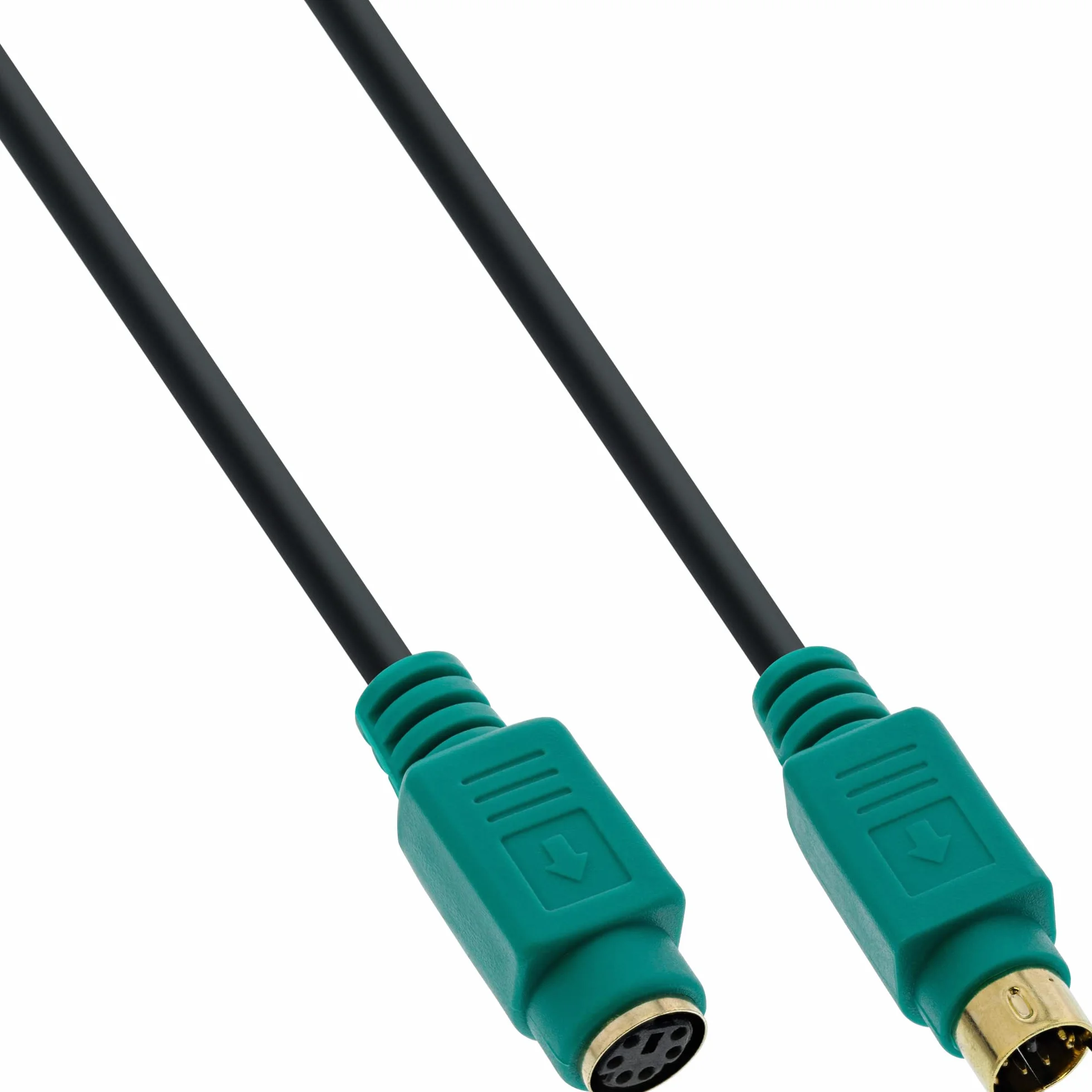 InLine 13342H PS/2 przedłużka, wtyczka/gniazdo, 2 m PC99, zielona wtyczka, Premium