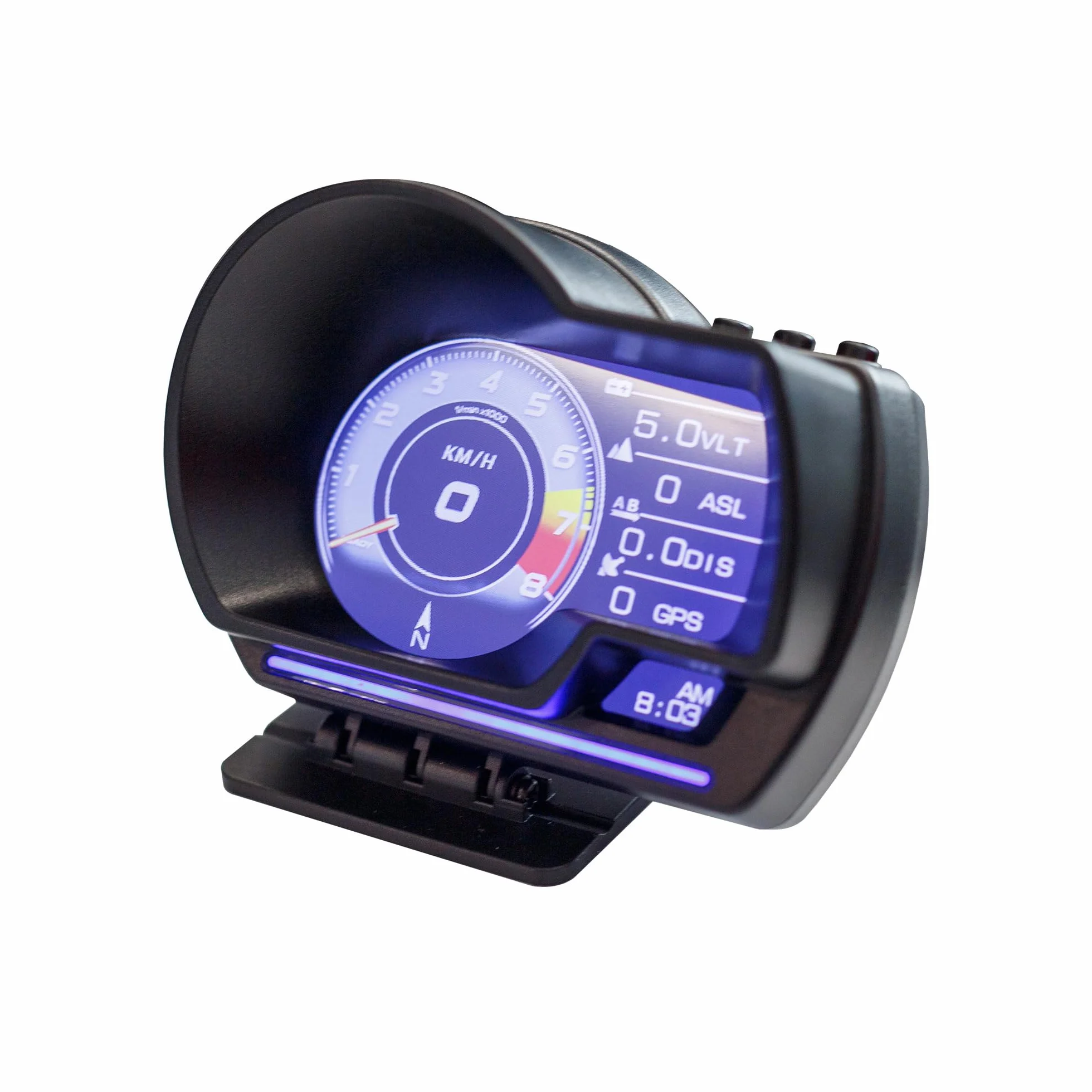 Simoni Racing HUD6 – cyfrowy wyświetlacz Head-Up OBDII i GPS, wielofunkcyjny wyświetlacz do samochodów, 7 interfejsów, prędkość, wysokość, odległość, uchwyt na deskę rozdzielczą i przednią szybę