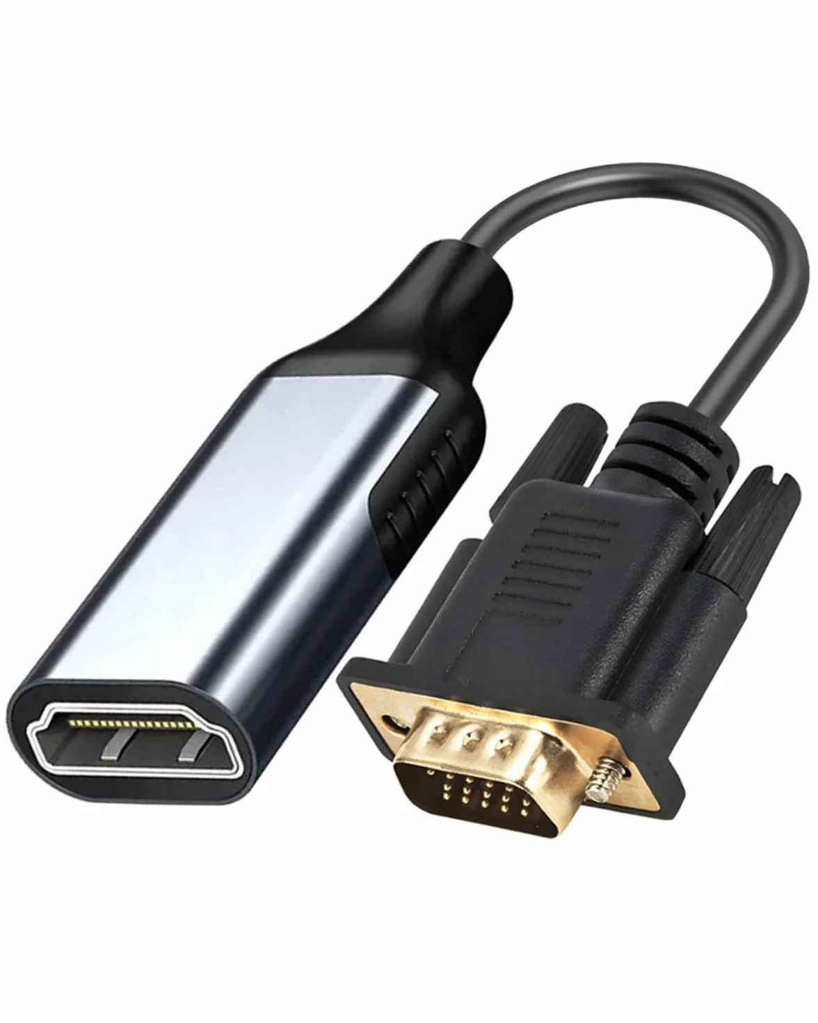 Konwerter CO2 Adapter VGA D-SUB do HDMI 2K/60Hz, Full HD 1080p, Pozłacany, Aluminium Space Gray