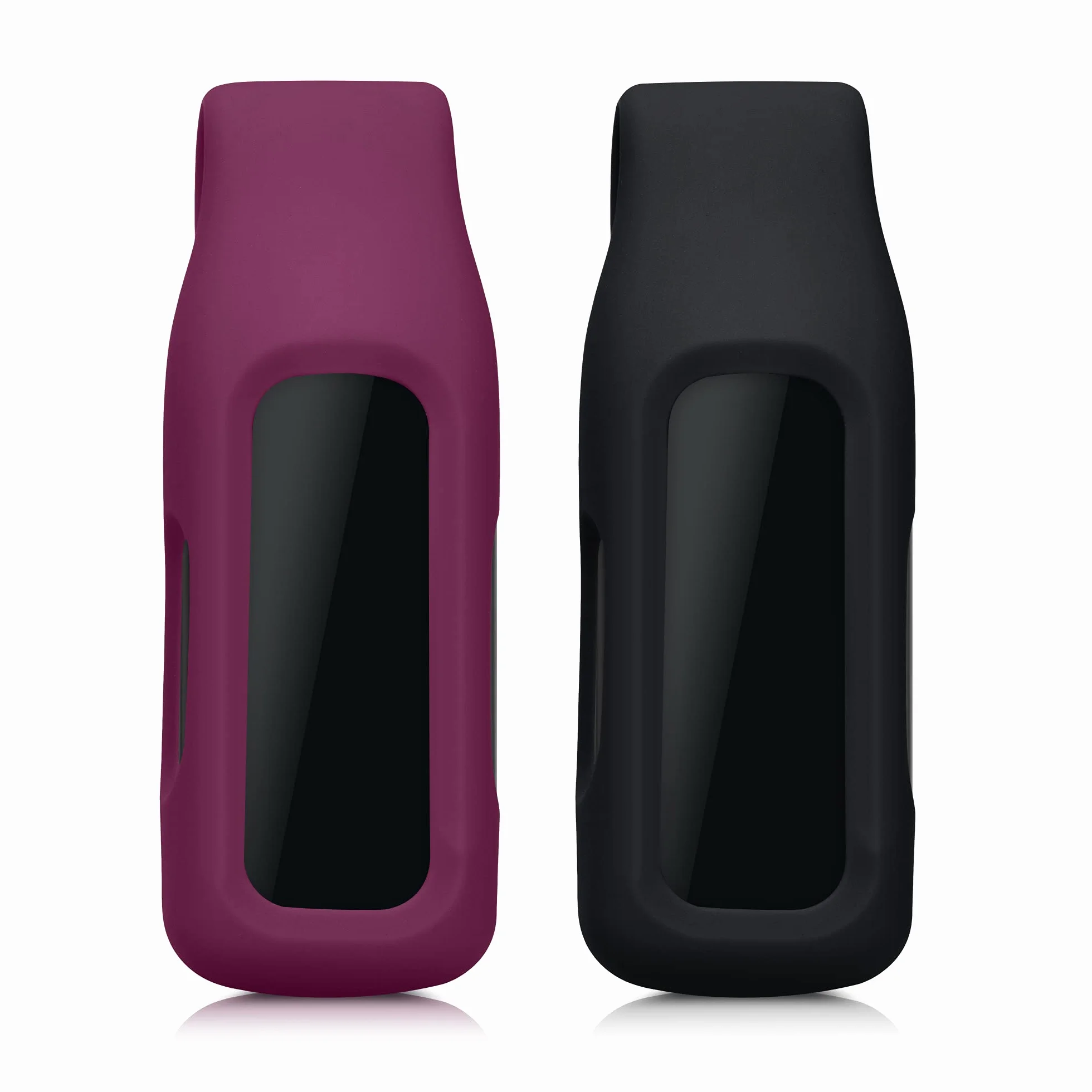 kwmobile 2X Clip kompatybilny z Fitbit Inspire 3 / Inspire 2 / Ace 3 - Zapasowy uchwyt do Fitness Tracker Czarny-ciemnoczerwony - Tracker nie jest dołączony