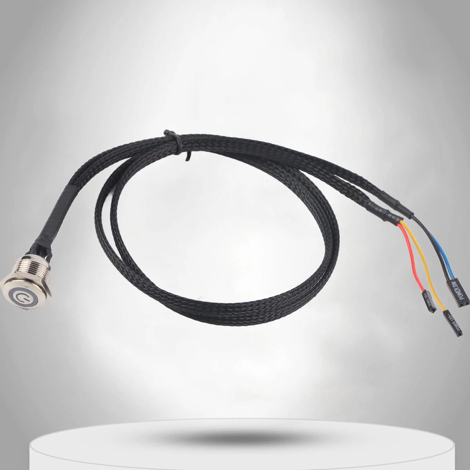 Metalowy Kabel Przełącznika Zasilania do Komputera Stacjonarnego, Czerwony, Długa żywotność