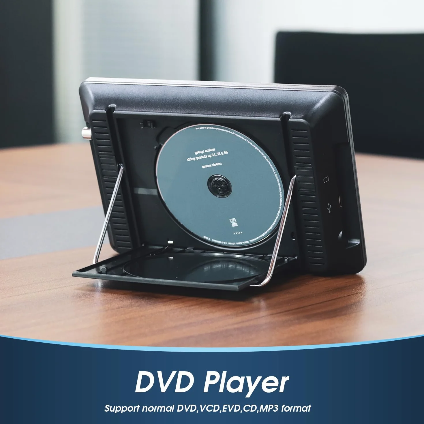 August DA383-10'' przenośny telewizor z wbudowanym odtwarzaczem DVD-nagrywanie programów telewizji HD DVB-T2,wbudowana bateria,CD/DVD/USB/karty SD,HDMI,idealny w przyczepie kempingowej i w domu