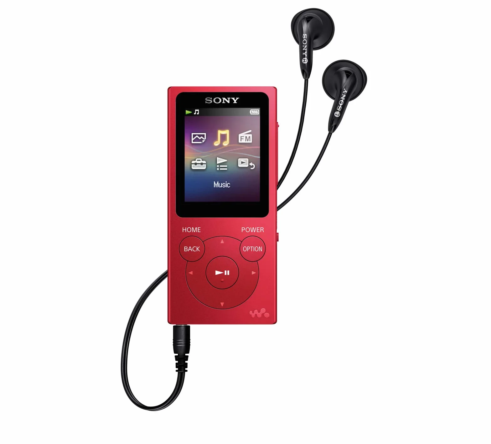 Sony NW-E394L odtwarzacz muzyczny Walkman z wyświetlaczem 4,5 cm "Drag & Drop", ClearAudio+, PCM, AAC, WMA i MP3 (czerwony)