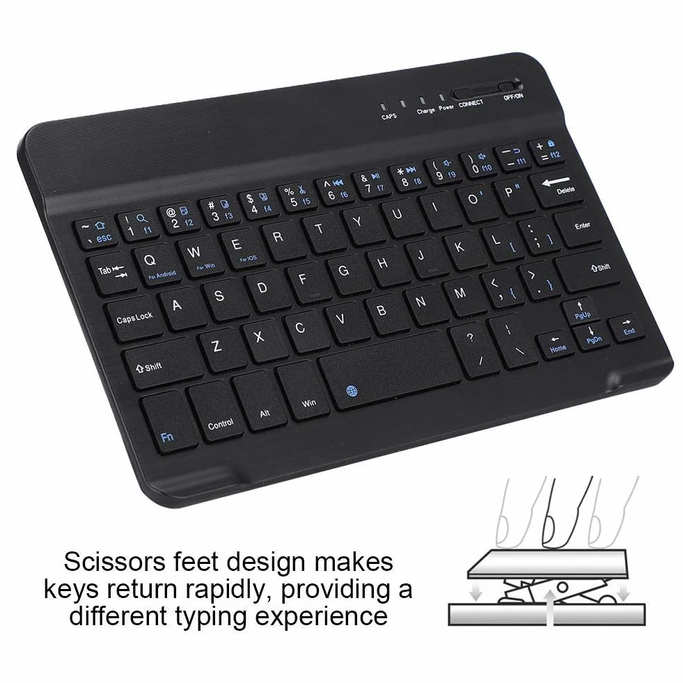 Elprico Mini klawiatura Bluetooth bezprzewodowa ze stopu aluminium 7-8 cali do Android iOS
