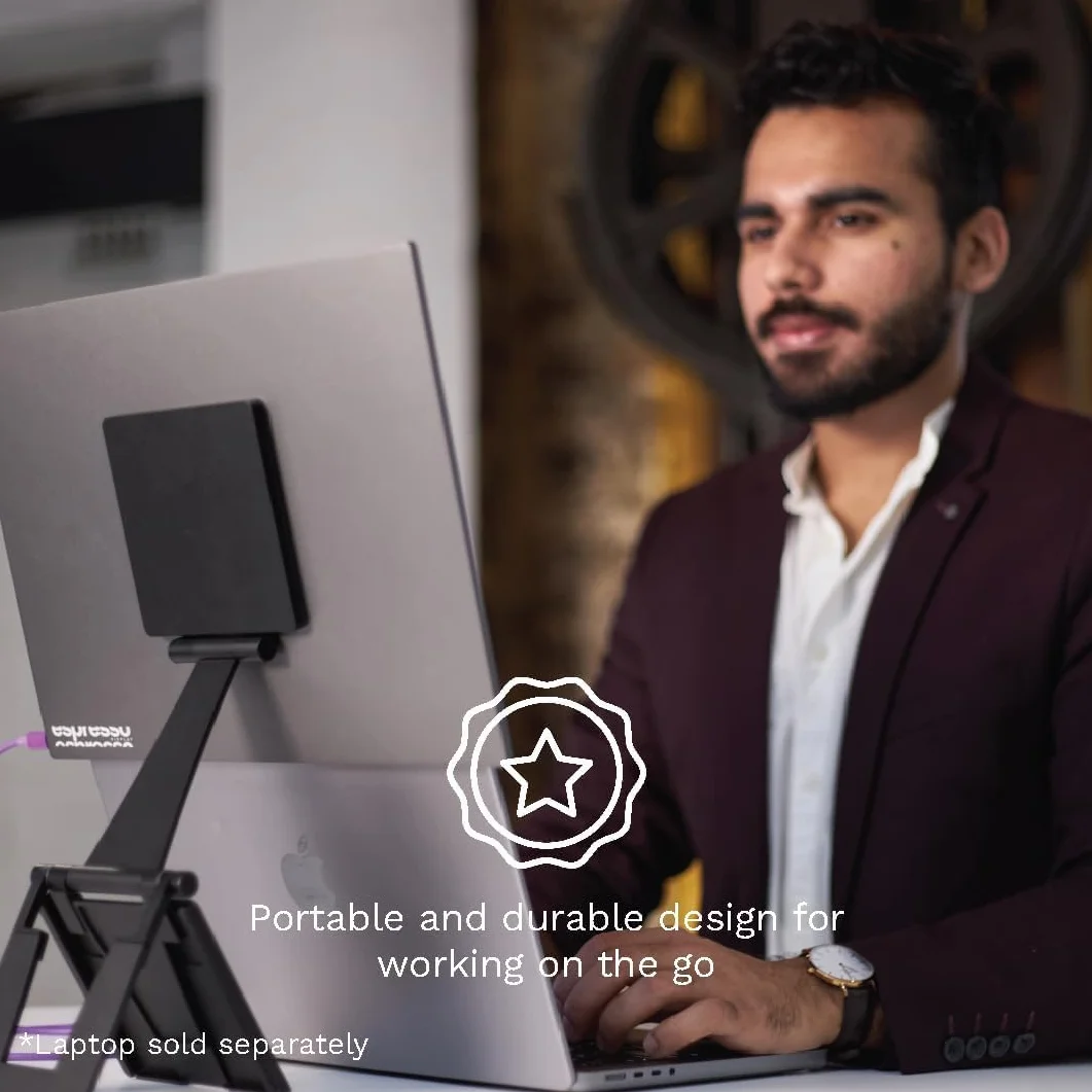 espresso Displays 15 + ergonomiczny stojak magnetyczny, ultracienki przenośny monitor premium 1080p z łącznością USB-C, ergonomiczna konfiguracja do pracy, podróży i kompatybilność z wieloma