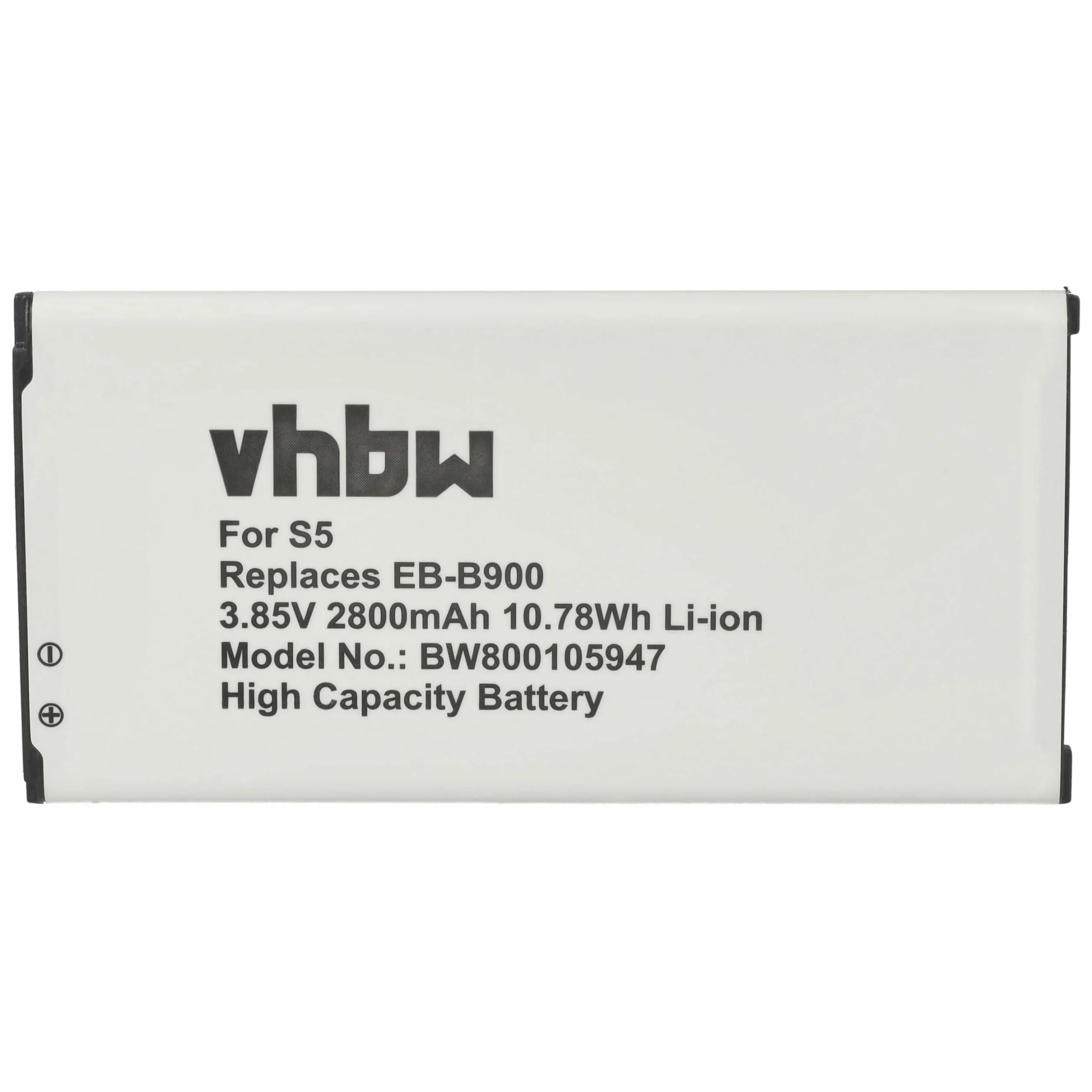 vhbw akumulator litowo-jonowy 2800 mAh (3,85 V) do telefonu komórkowego, smartfona Samsung Galaxy S5 Neo, S5 Plus, SM-G9006V, SM-G9008V, SM-G9009D, SM-G900A jak EB-B900.