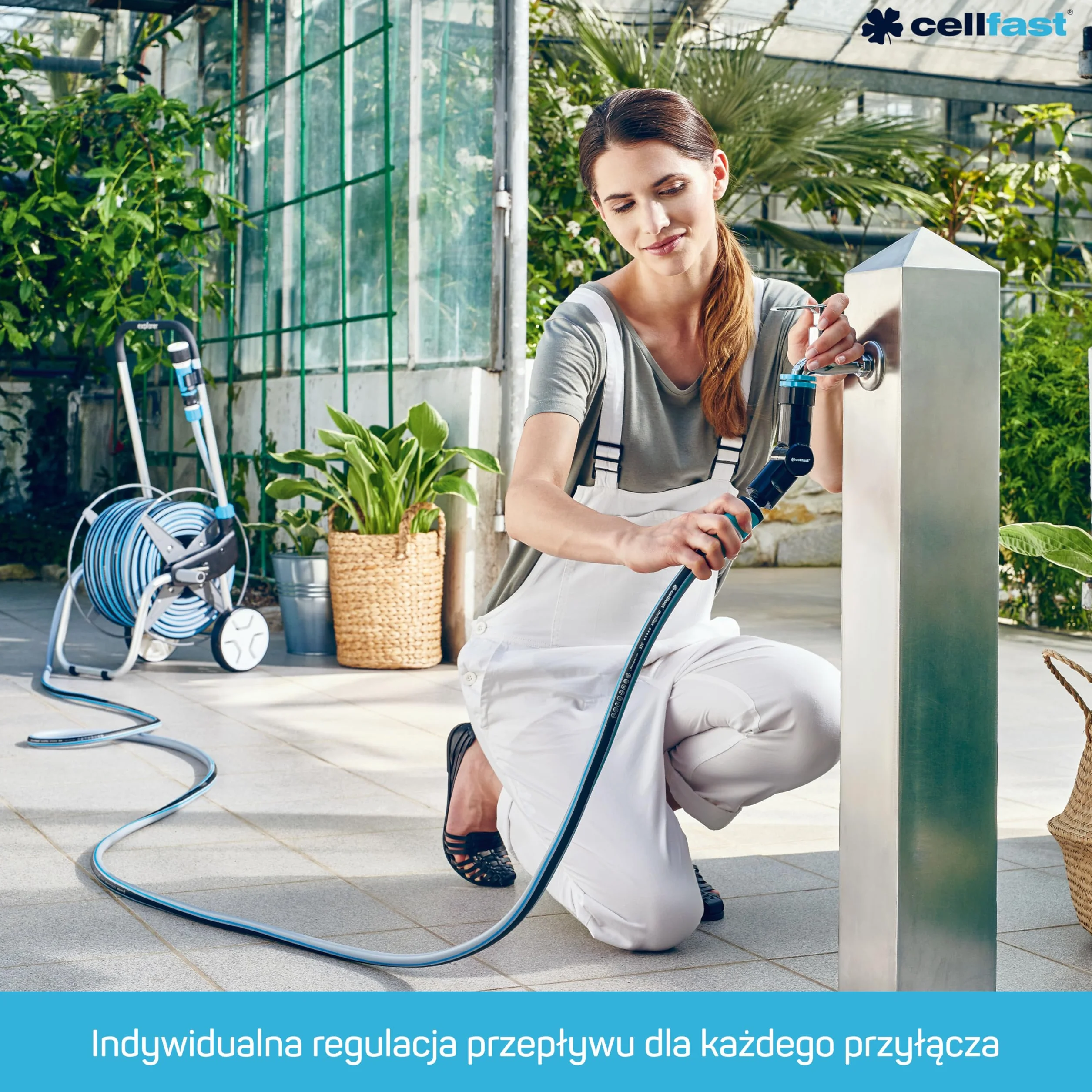 CELLFAST Rozdzielacz Podwójny Płynna Regulacja Łącznik Kran G3/4" G1" Ideal