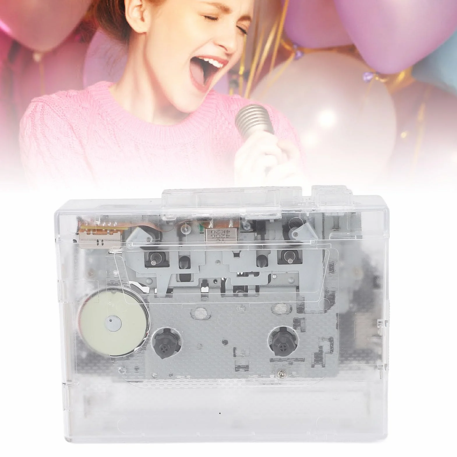 banapoy Odtwarzacz Kasetowy, Przezroczysty Odtwarzacz Kasetowy z Radiem FM, Gniazdo Słuchawkowe, Cyfrowy Konwerter Dysku USB na MP3, Taśm dla Miłośników Muzyki