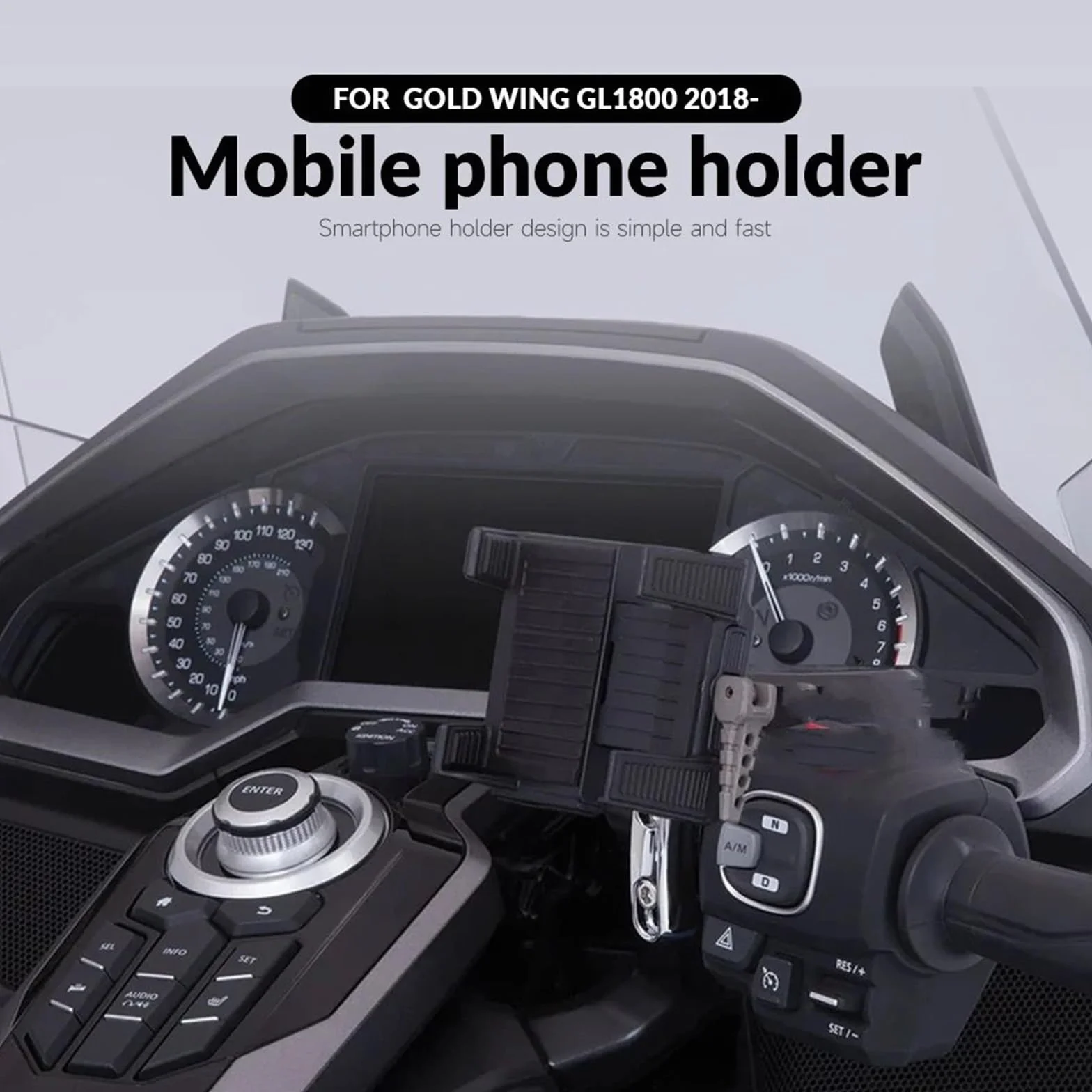 Uchwyt do nawigacji GPS Pasuje do uchwytu na telefon komórkowy do motocykla Gold Wing GL1800 F6B 2018-2024, wspornika nawigacji(B - as show)