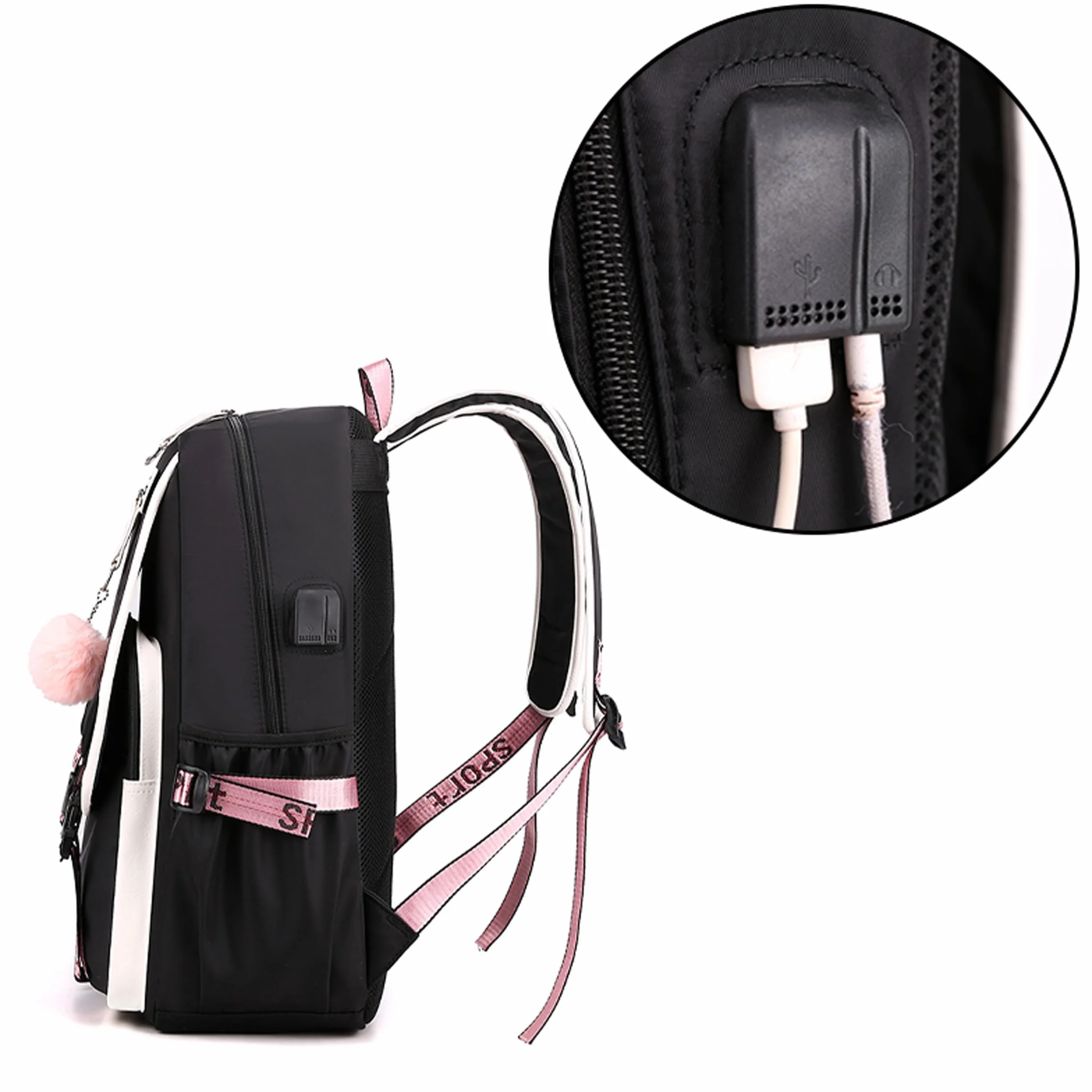 Roffatide Anime Kuromi Print Business Casual Laptop Ramiona Plecak Podróżny Turystyka Plecak Plecak 17 cali