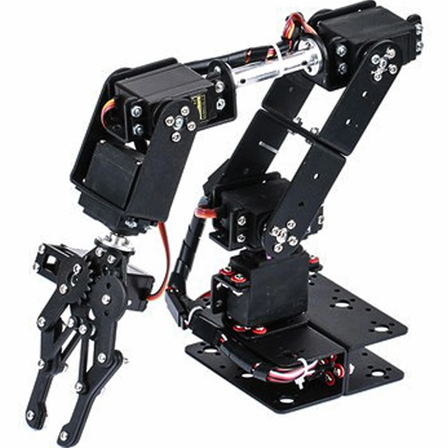 Zestaw Mechanicznego Zacisku Ramienia Robota Przemysłowego 6DOF Elastyczny Manipulator do Nauczania w College'u, Produkcja - Czarny 6 X Analogowy Układ Kierowniczy dla Entuzjastów Robotyki