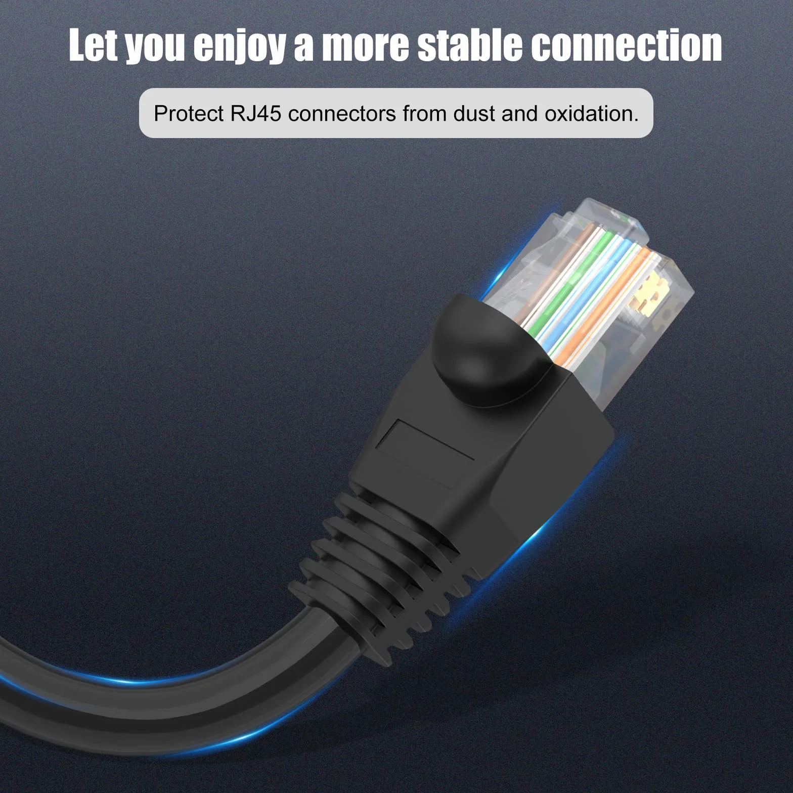 VCELINK 50 sztuk ochrona przed zagięciem do wtyczki RJ45 wtyczka zaciskowa Cat6 Cat5e Cat5