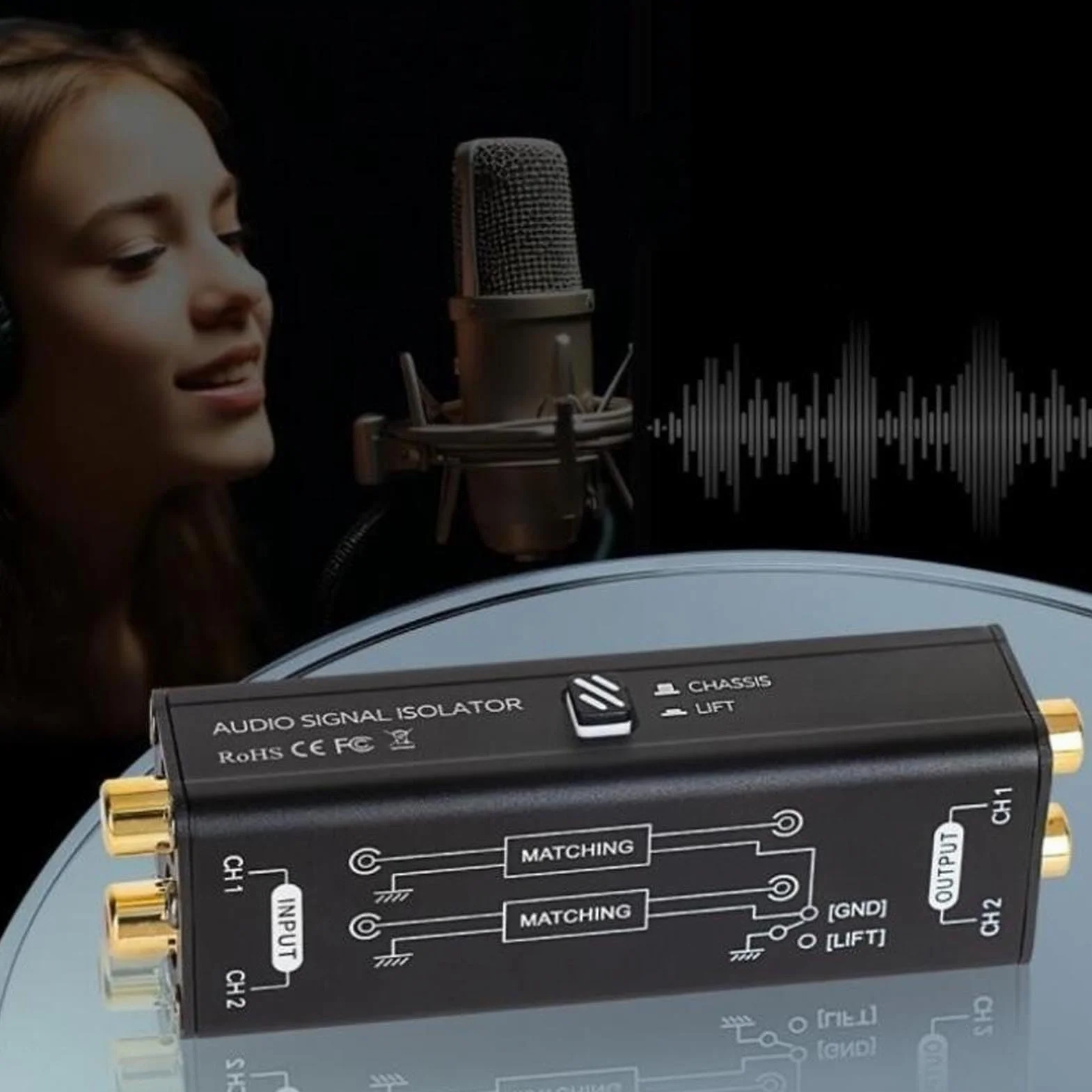 Izolator Pętli Masy, Filtr Szumów ze Stopu Aluminium, Eliminator Przydźwięków, Eliminacja Brzęczących Szumów w Samochodowym Systemie Audio i Domowym Systemie Stereo